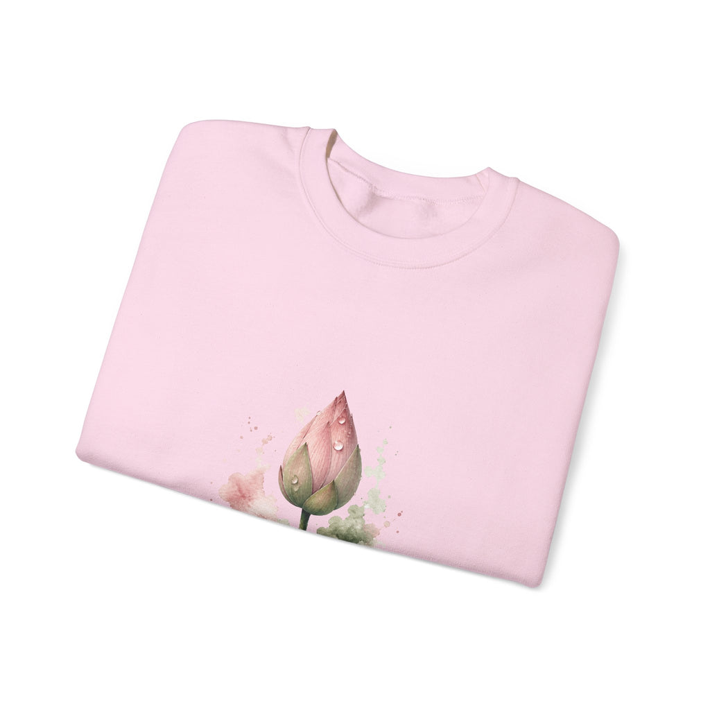 Matching Couple Sweatshirt - Open & Closed Lotus Matching Couple Premium Fleece Sweatshirt Watercolor Art His Hers Birthday Gift - Design B