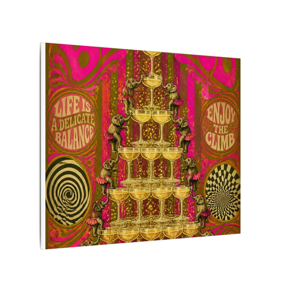Champagne Tower Elephants Wall Art Canvas 16×20 Psychedelic Cafe Decor Maximalist Print