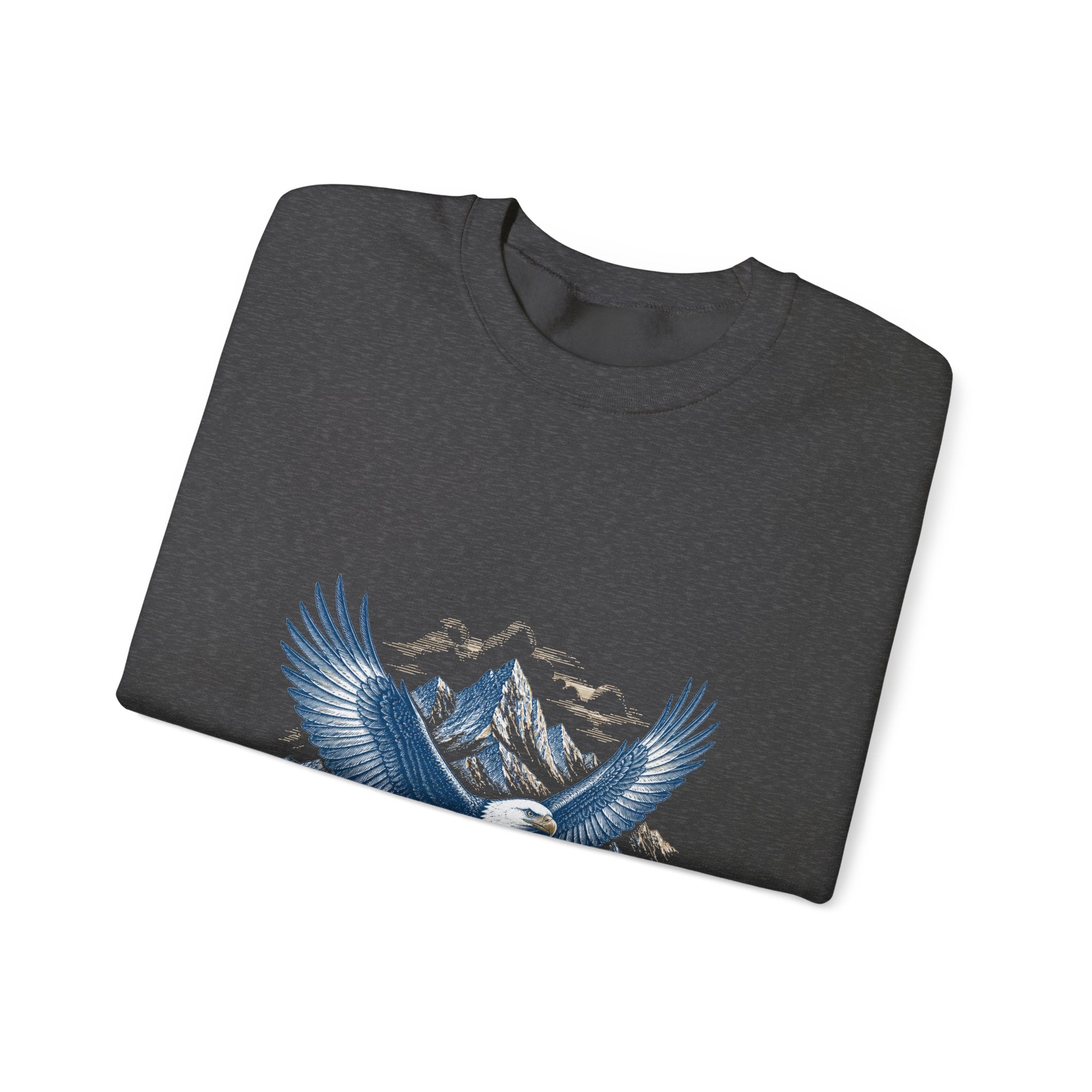 Matching Couple Sweatshirt - Eagle & Whale Matching Couple Comfort Colors Crew Hand-Drawn Art His Hers Anniversary Gift - Design A