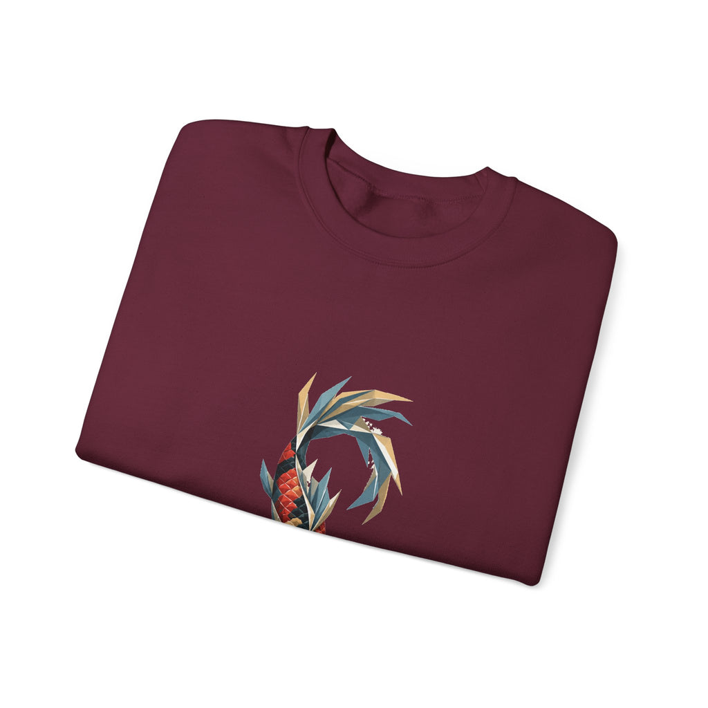 Matching Couple Sweatshirt - Koi Fish Yin Yang Matching Couple Crewneck Sweatshirt Geometric Art His Hers Couple Gift - Design B