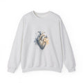 Matching Couple Sweatshirt - Robot & Heart Matching Couple Comfort Colors Crew Watercolor Art His Hers Birthday Gift - Design B