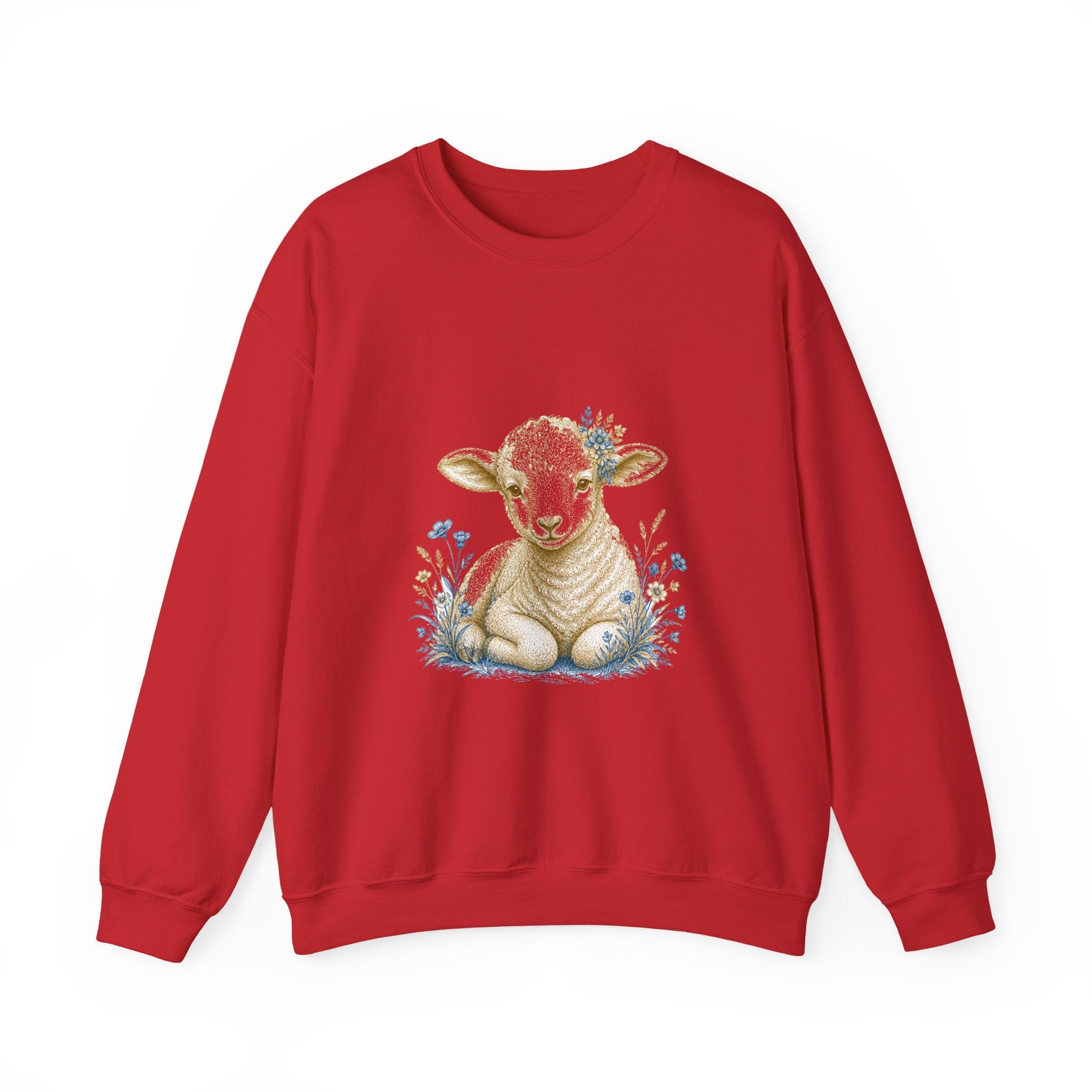 Matching Couple Sweatshirt - Lion & Lamb Matching Couple Premium Fleece Sweatshirt Vintage Art His Hers Honeymoon Gift - Design B