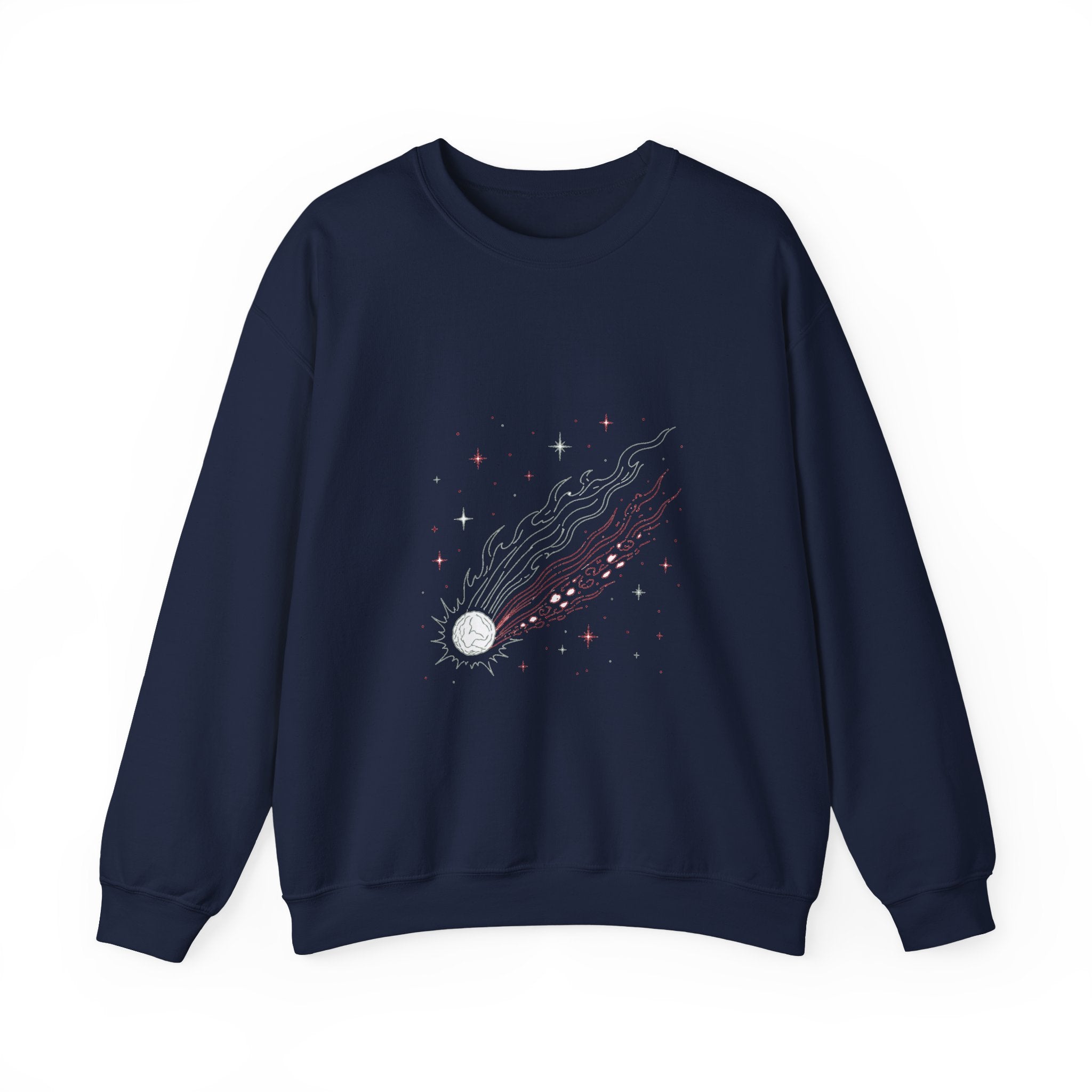 Matching Couple Sweatshirt - Comet & Asteroid Matching Couple Premium Fleece Sweatshirt Minimalist Art His Hers Christmas Gift - Design A