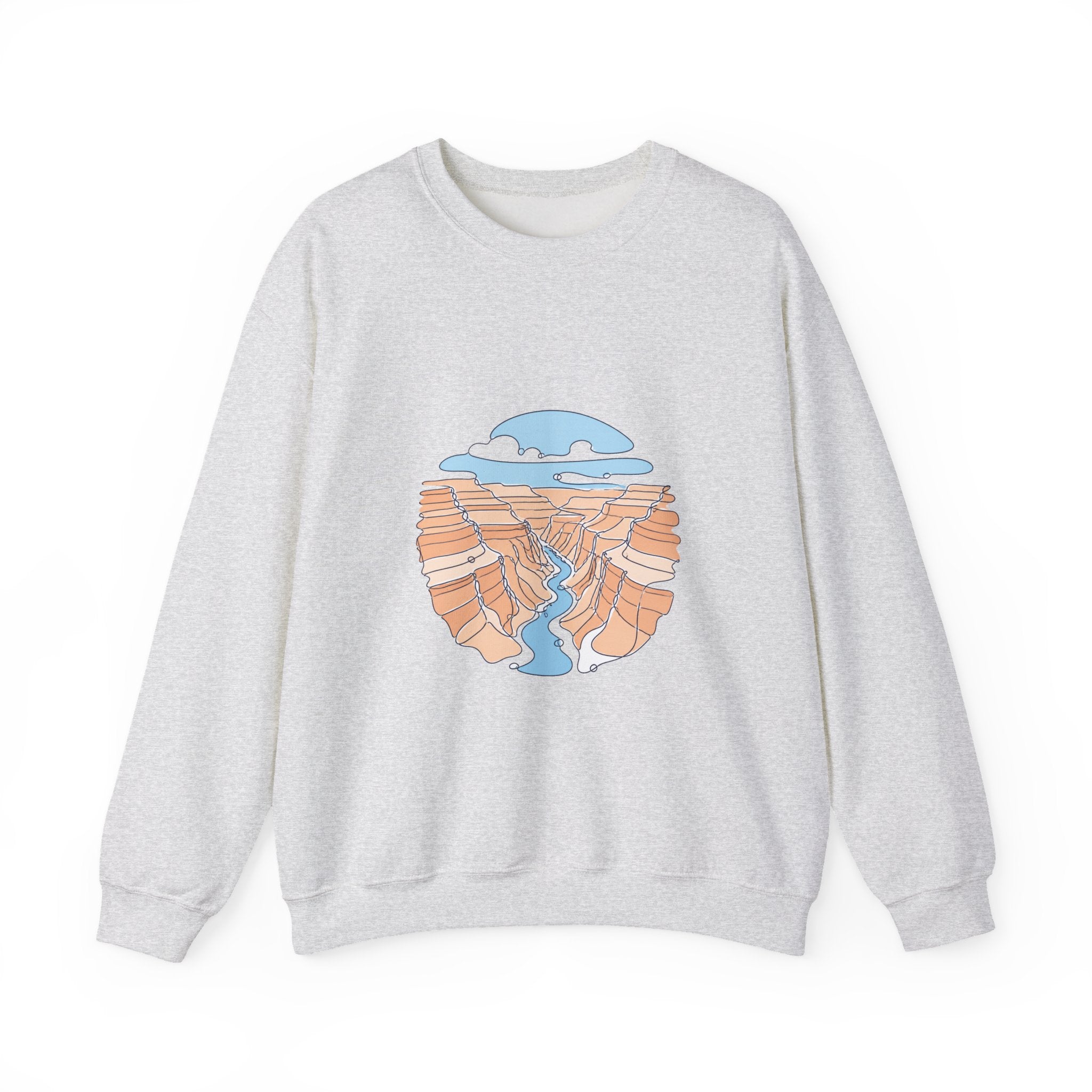Matching Couple Sweatshirt - Lavender Fields & Canyon Matching Couple Comfort Colors Crew Minimalist Art His Hers Christmas Gift - Design B