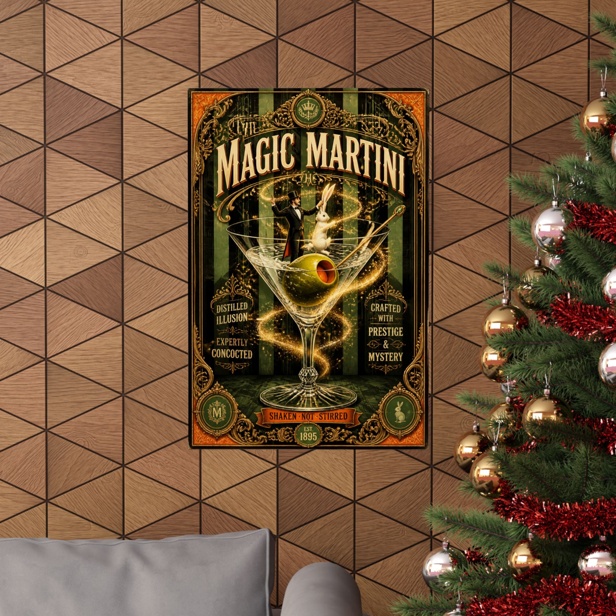 Martini Magician Wall Art Poster 24×36 Baroque Studio Decor Maximalist Print