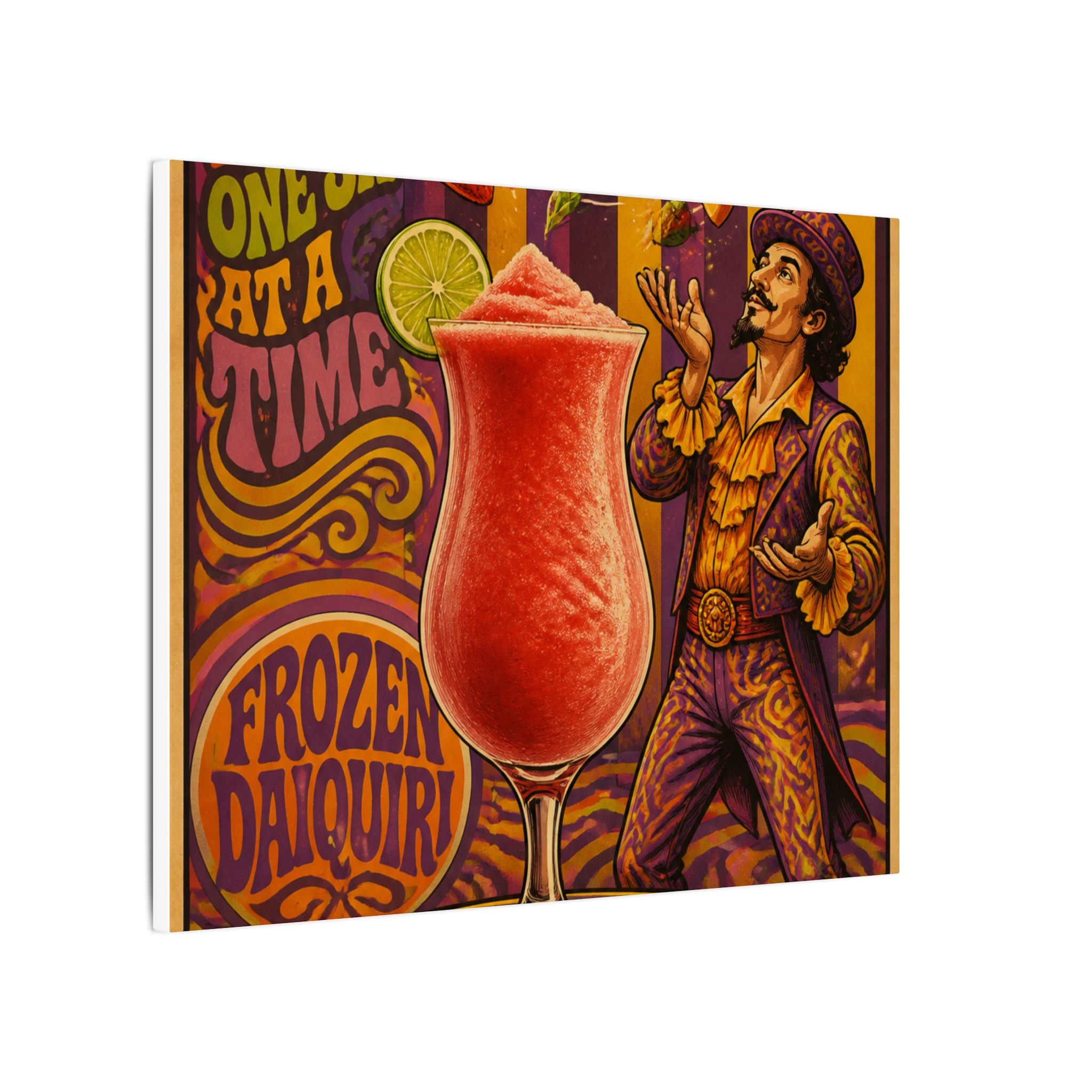 Daiquiri Fruit Juggler Wall Art Canvas 24×36 Psychedelic Dining Room Decor Maximalist Print