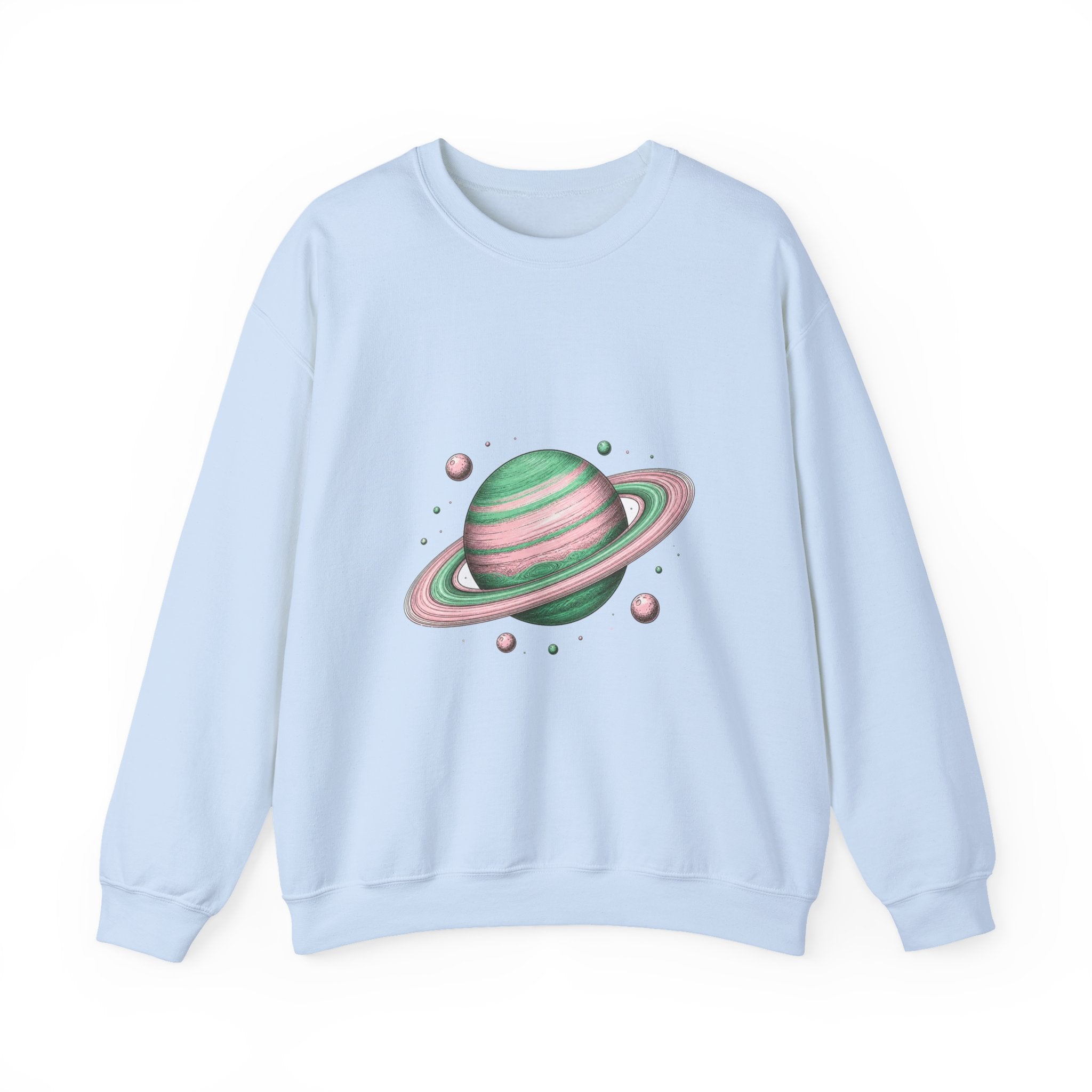 Matching Couple Sweatshirt - Saturn & Jupiter Matching Couple Premium Fleece Sweatshirt Hand-Drawn Art His Hers Anniversary Gift - Design A