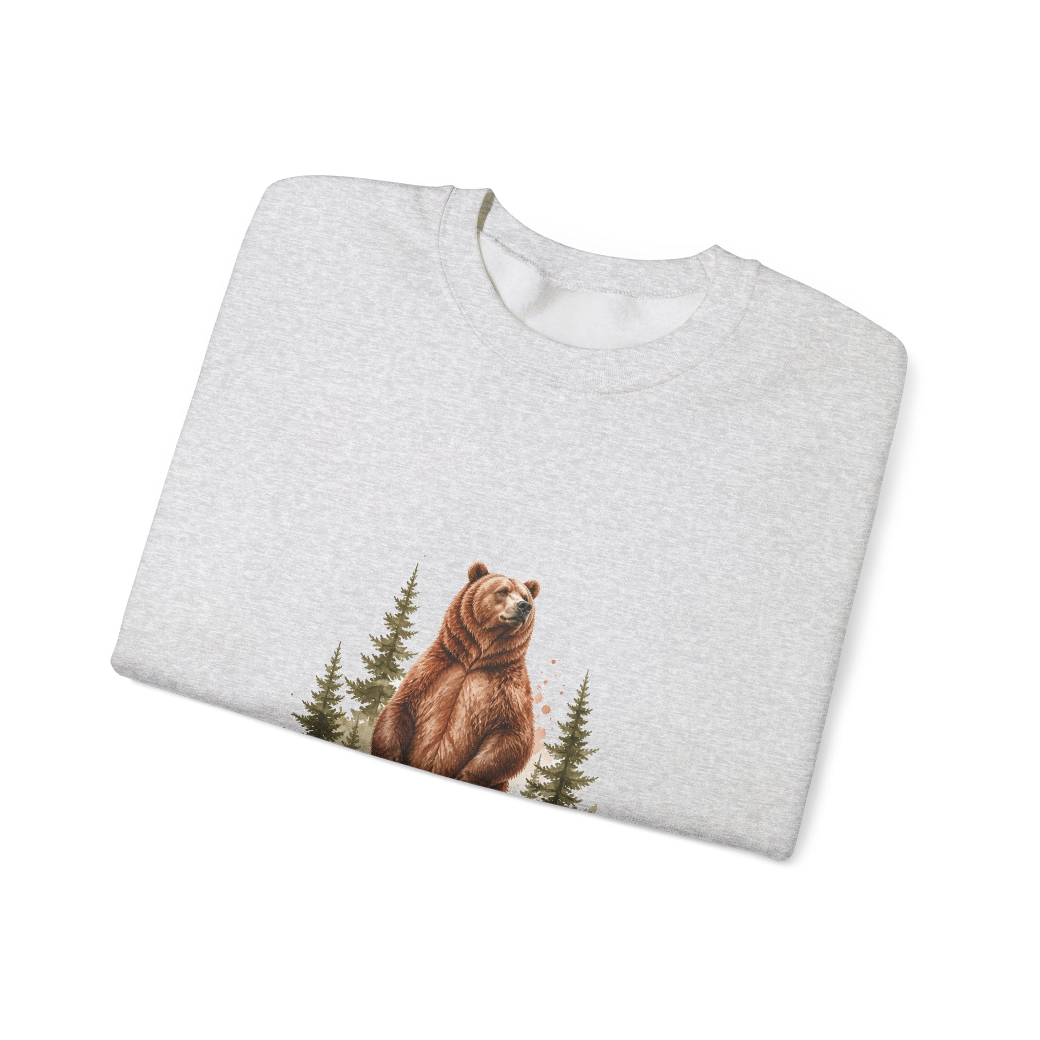 Matching Couple Sweatshirt - Bear & Deer Matching Couple Crewneck Sweatshirt Watercolor Art His Hers Engagement Gift - Design A