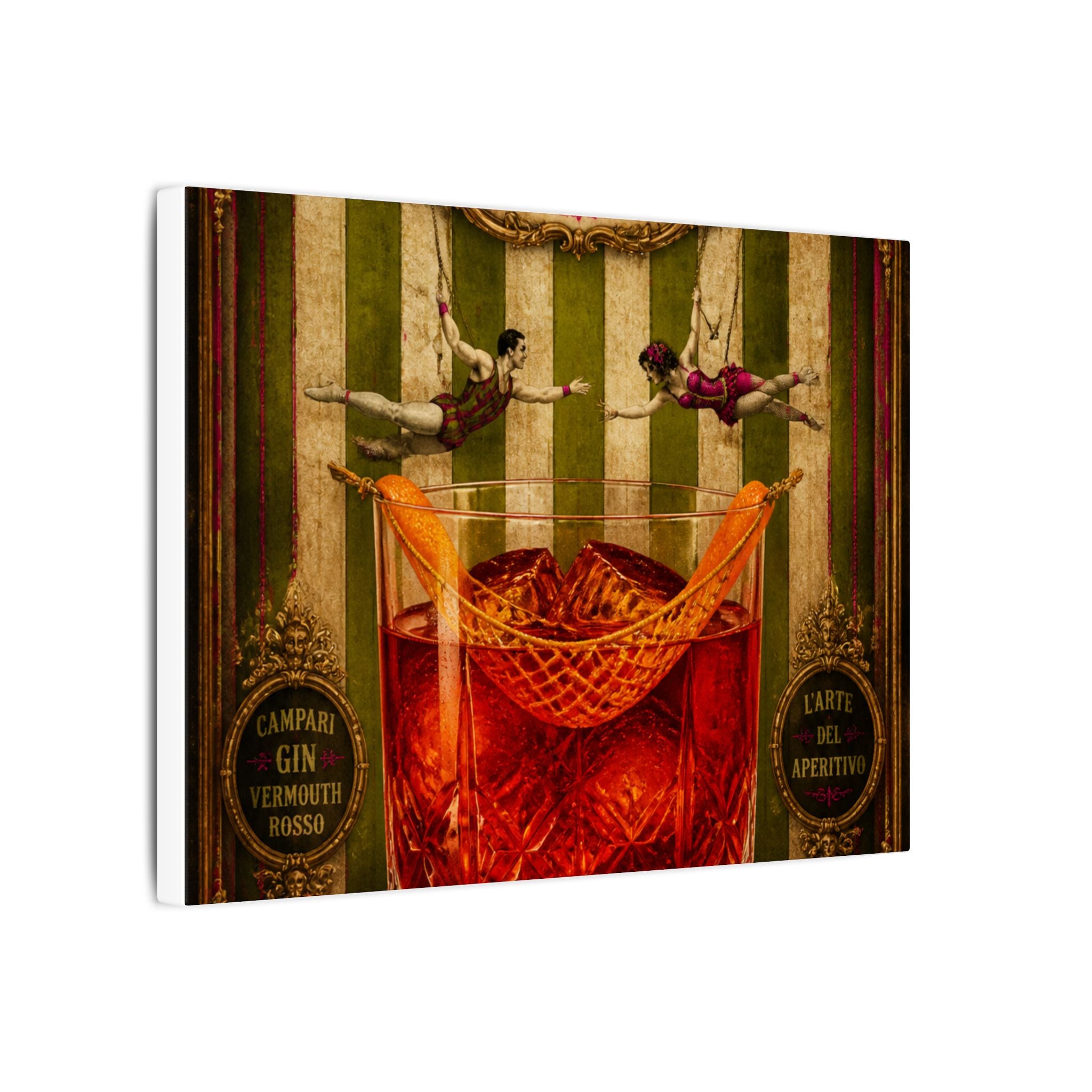 Negroni Trapeze Act Wall Art Canvas 24×36 Baroque Studio Decor Maximalist Print