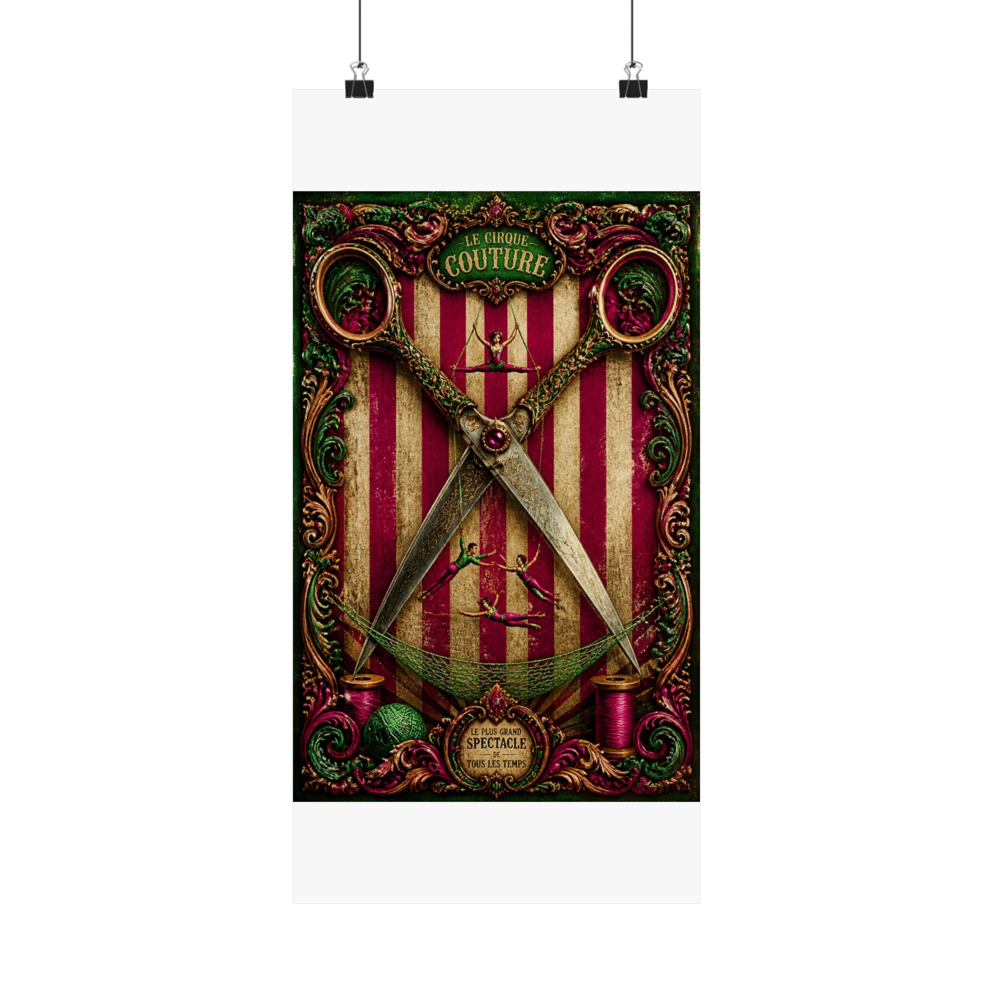 Giant Scissors Trapeze Wall Art Poster 18×24 Baroque Home Office Decor Maximalist Print