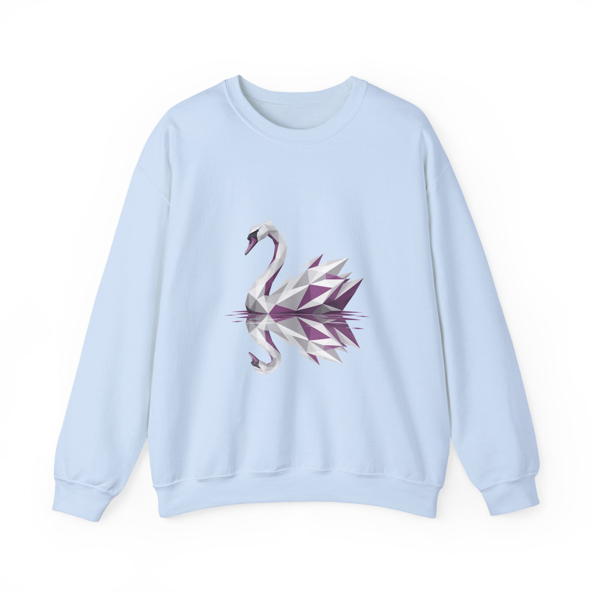 Matching Couple Sweatshirt - Raven & Swan Matching Couple Premium Fleece Sweatshirt Geometric Art His Hers Love Gift - Design B