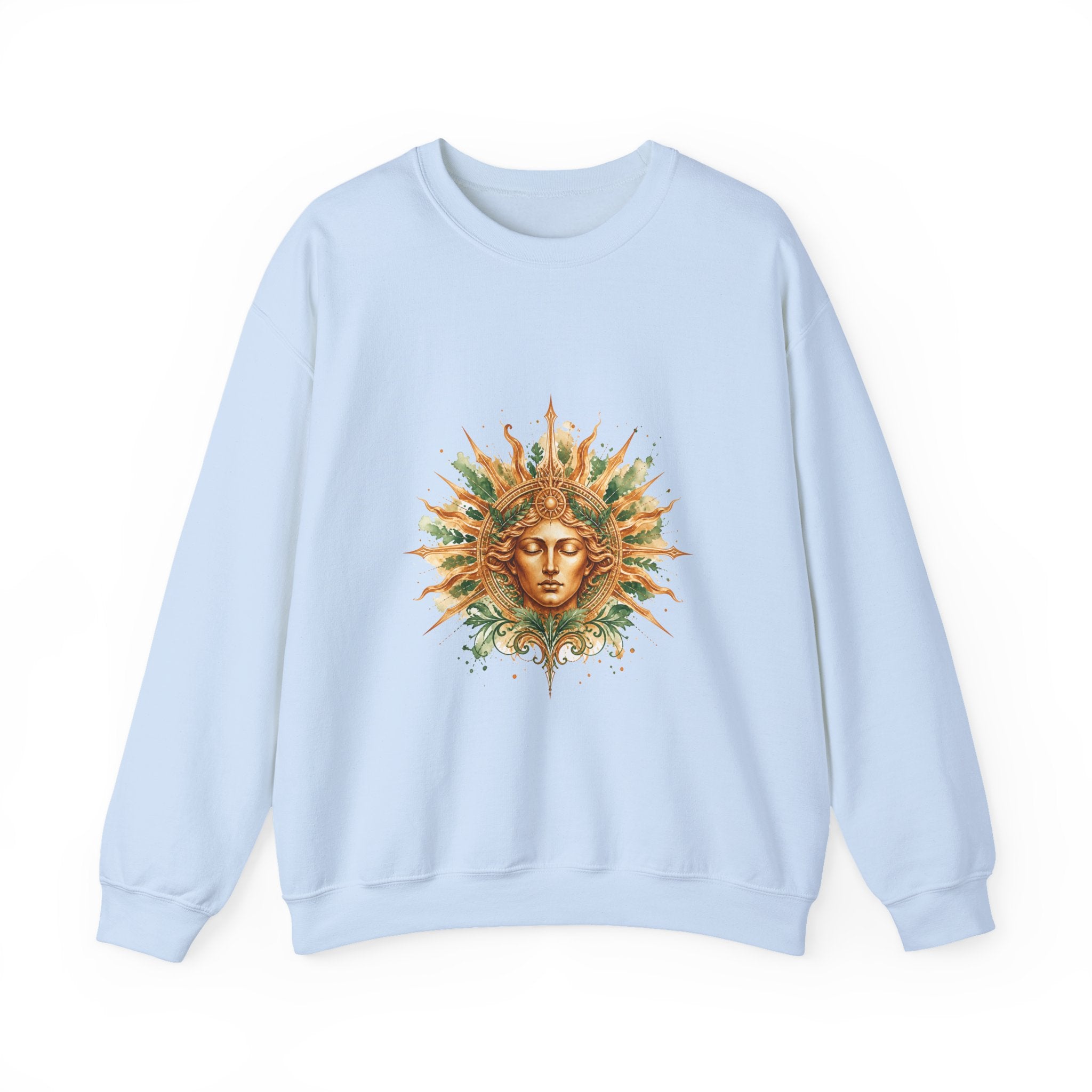 Matching Couple Sweatshirt - Helios & Selene Matching Couple Crewneck Sweatshirt Watercolor Art His Hers Engagement Gift - Design A