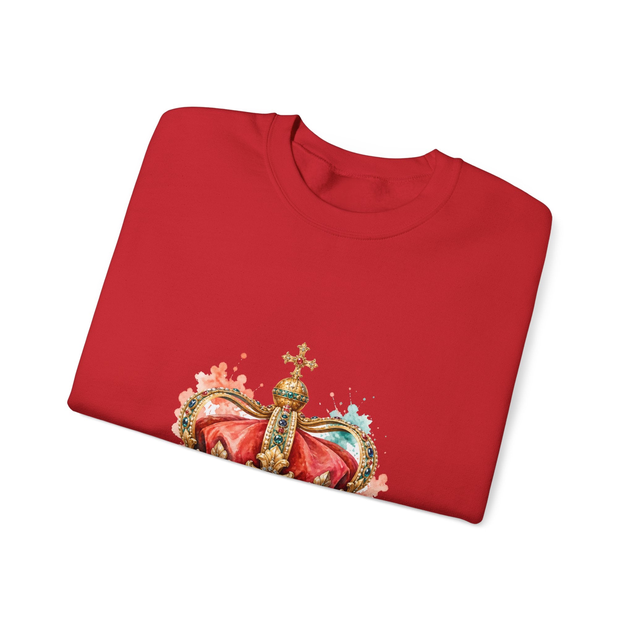 Matching Couple Sweatshirt - Crown & Shield Matching Couple Comfort Colors Crew Watercolor Art His Hers Birthday Gift - Design A