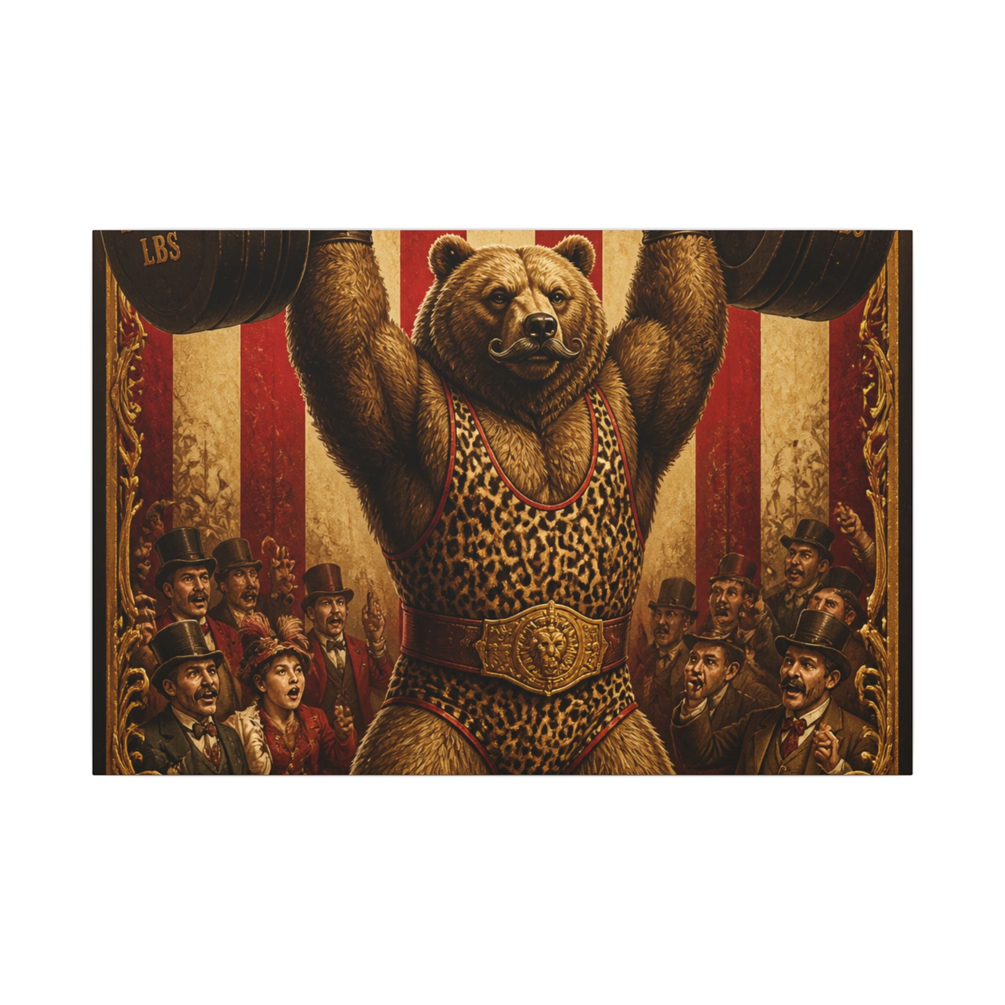 Strongman Bear Wall Art Canvas 16×20 Baroque Home Office Decor Maximalist Print