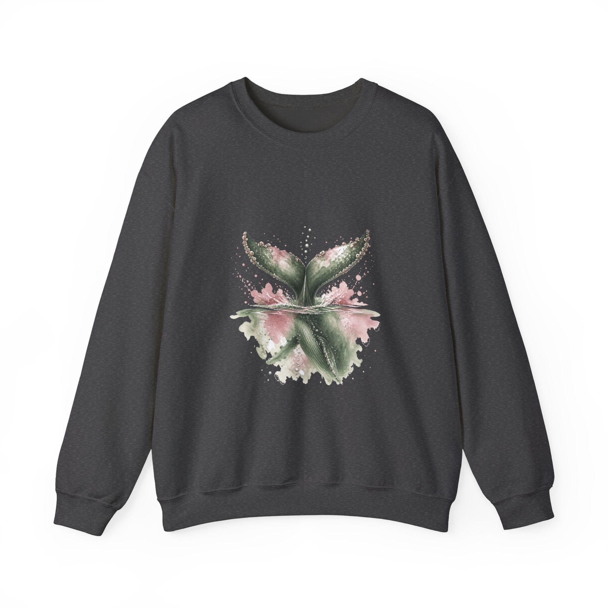 Matching Couple Sweatshirt - Eagle & Whale Matching Couple Comfort Colors Crew Watercolor Art His Hers Birthday Gift - Design B