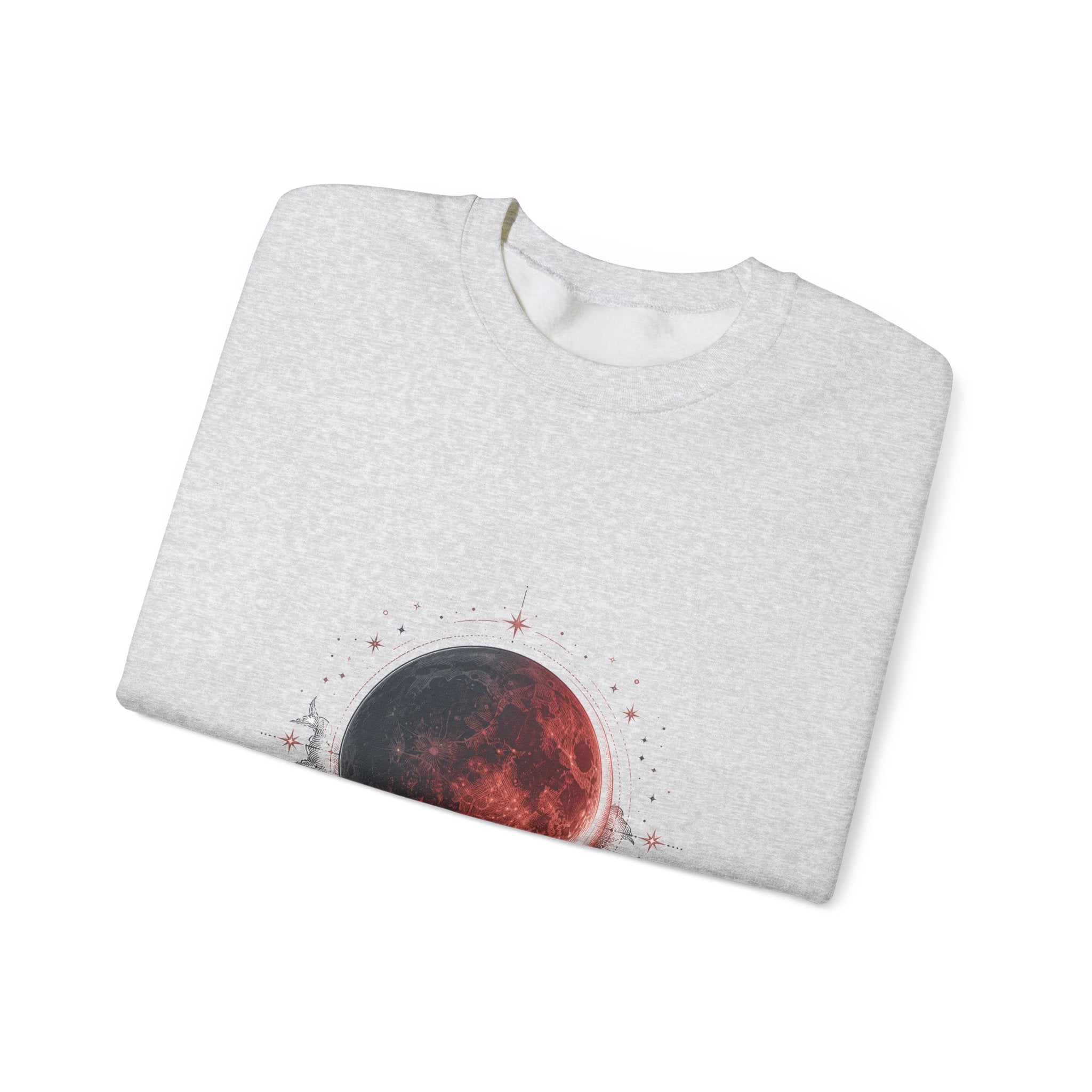 Matching Couple Sweatshirt - Solar & Lunar Eclipse Matching Couple Comfort Colors Crew Hand-Drawn Art His Hers Anniversary Gift - Design B