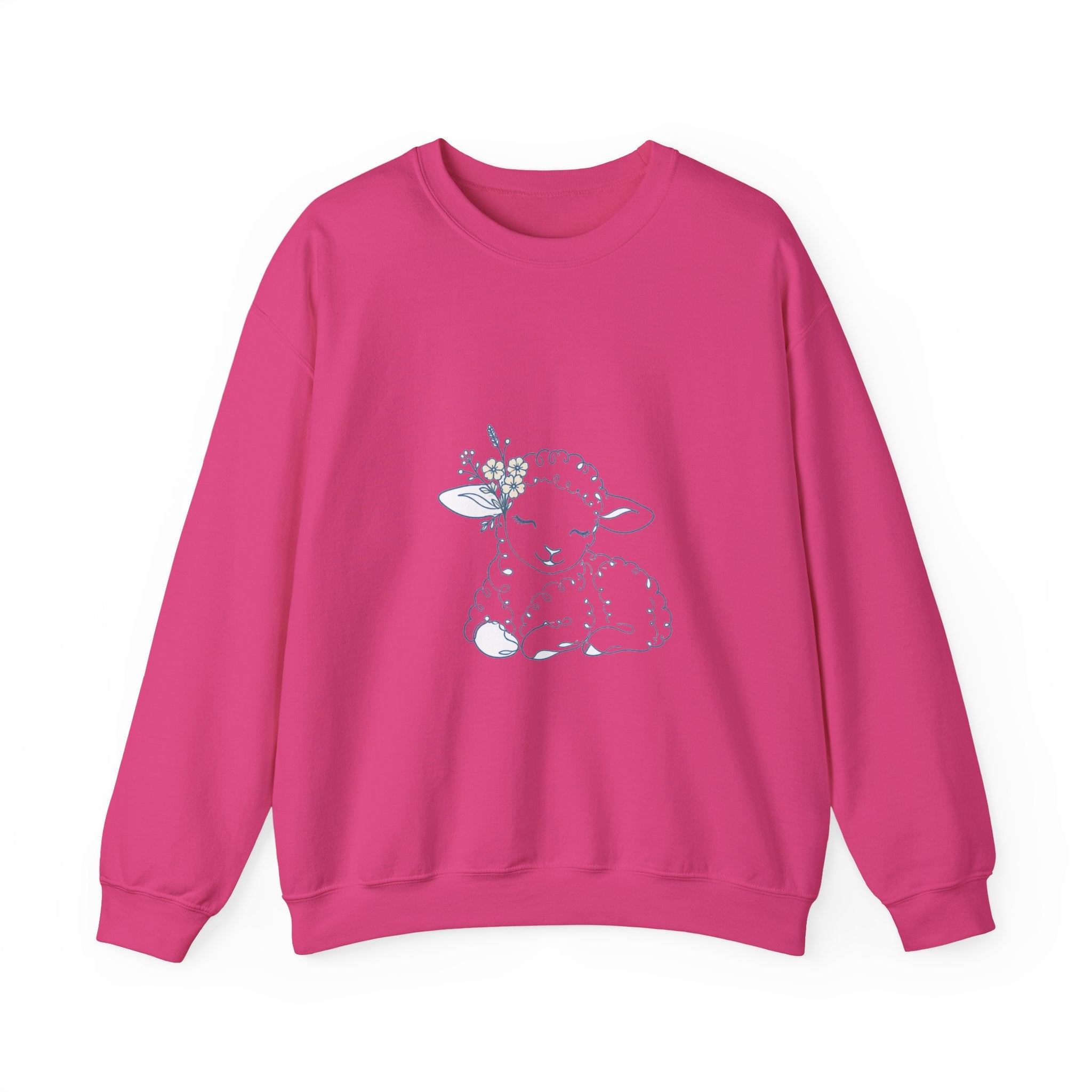 Matching Couple Sweatshirt - Lion & Lamb Matching Couple Crewneck Sweatshirt Minimalist Art His Hers Valentine Gift - Design B
