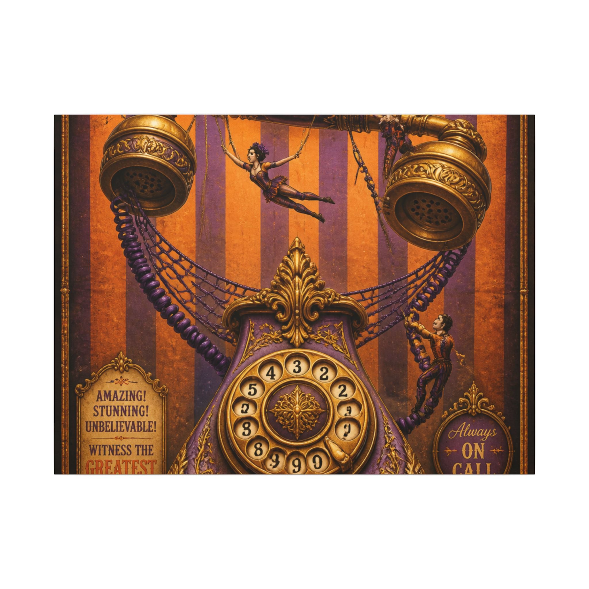 Vintage Telephone Booth Wall Art Canvas 16×20 Baroque Home Office Decor Maximalist Print