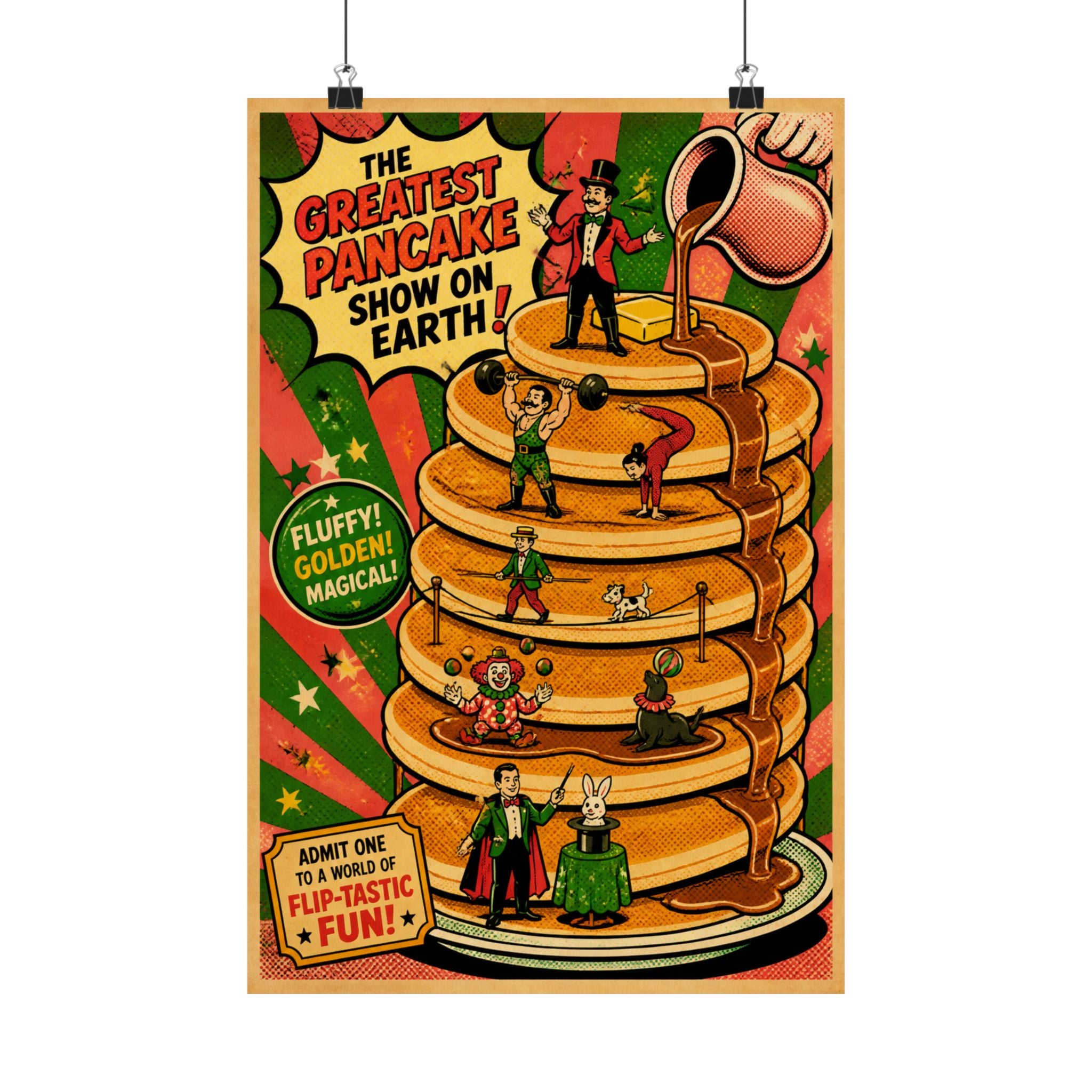 Pancake Stack Platform Wall Art Poster 18×24 Pop Art Living Room Decor Maximalist Print