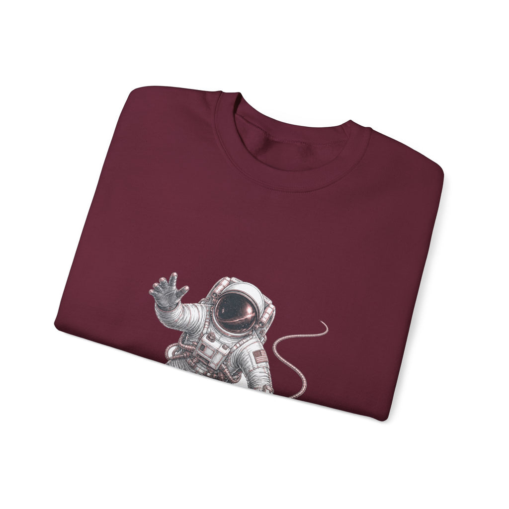 Matching Couple Sweatshirt - Astronaut & Planet Matching Couple Crewneck Sweatshirt Hand-Drawn Art His Hers Best Friend Gift - Design A