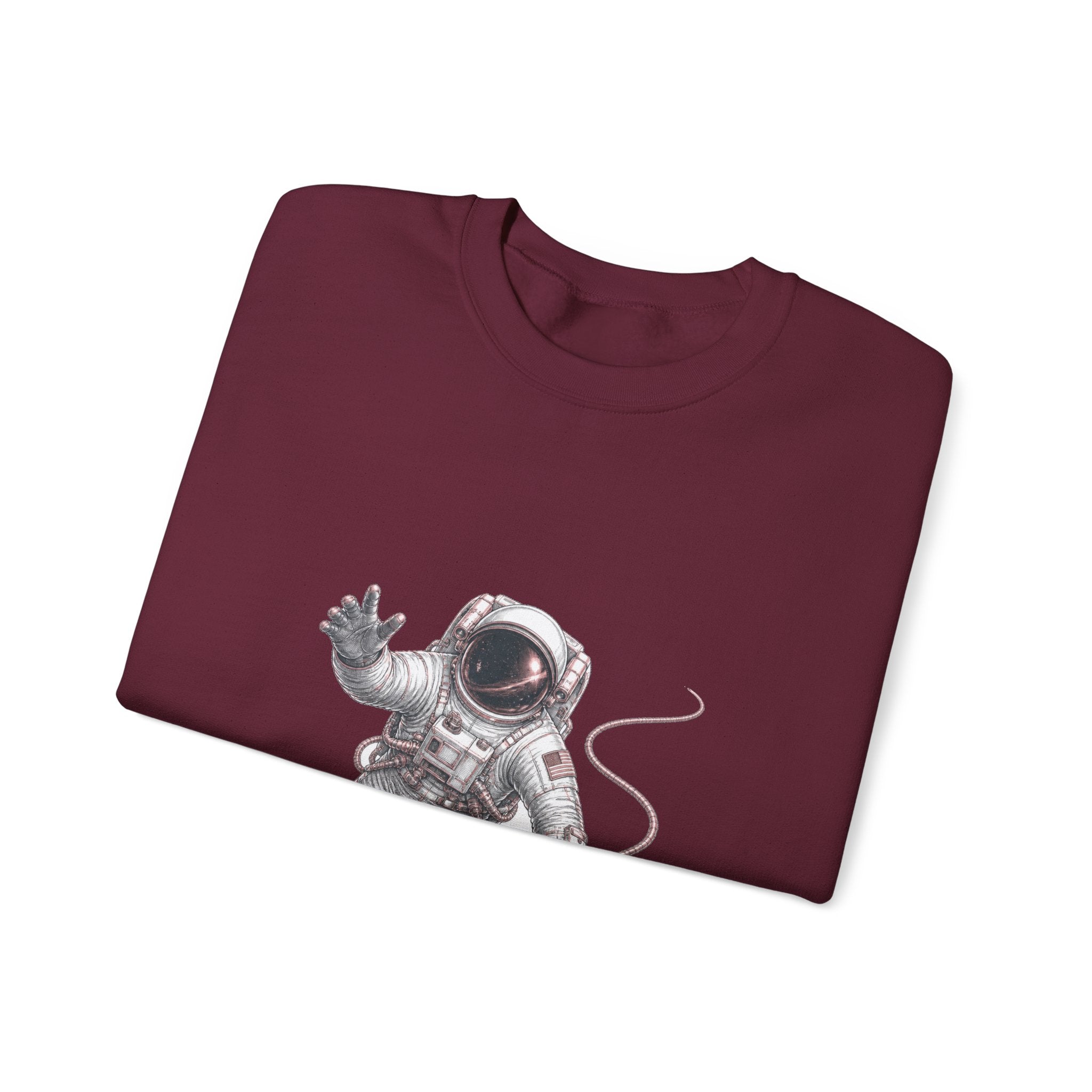 Matching Couple Sweatshirt - Astronaut & Planet Matching Couple Crewneck Sweatshirt Hand-Drawn Art His Hers Best Friend Gift - Design A