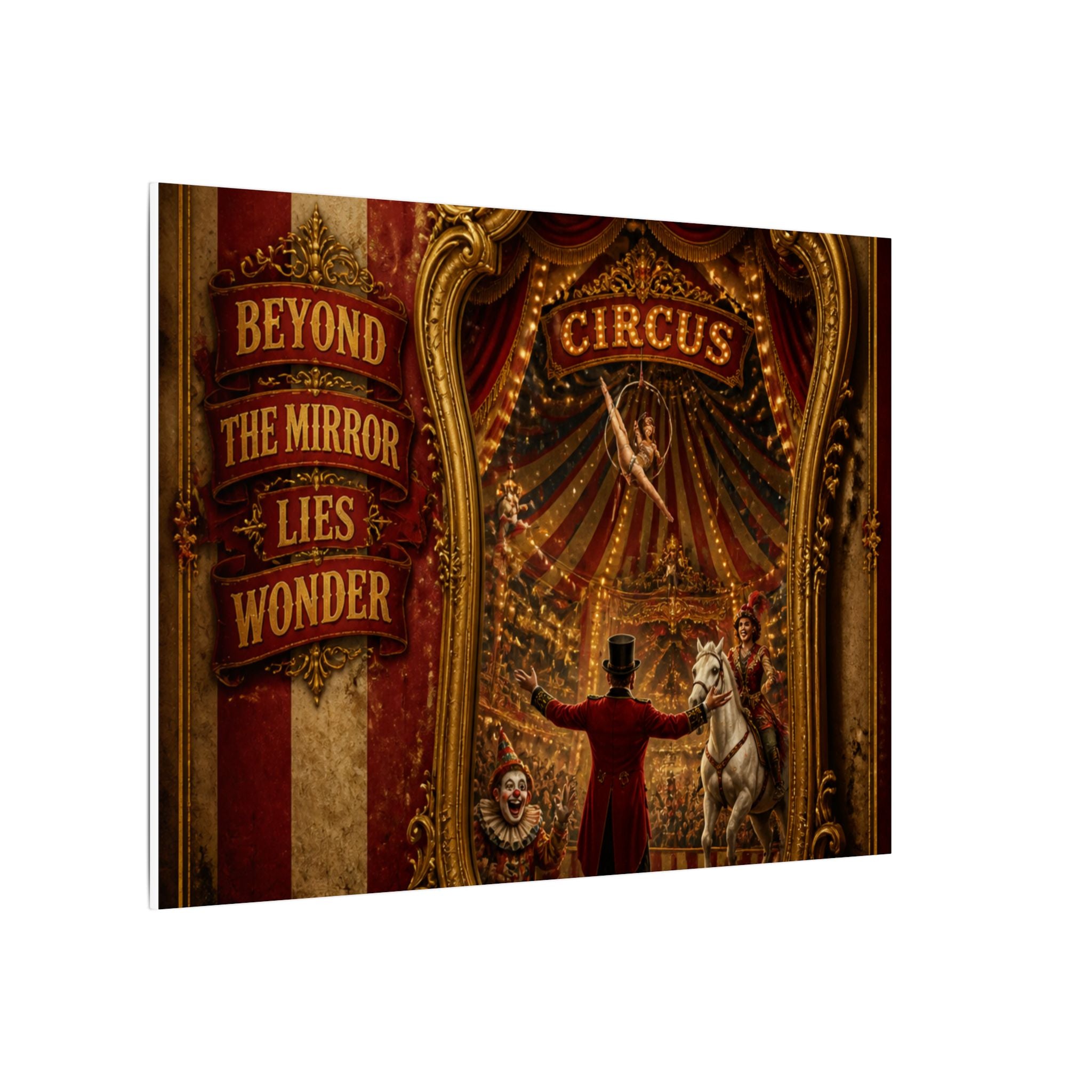 Vintage Mirror Circus Wall Art Canvas 16×20 Baroque Home Office Decor Maximalist Print