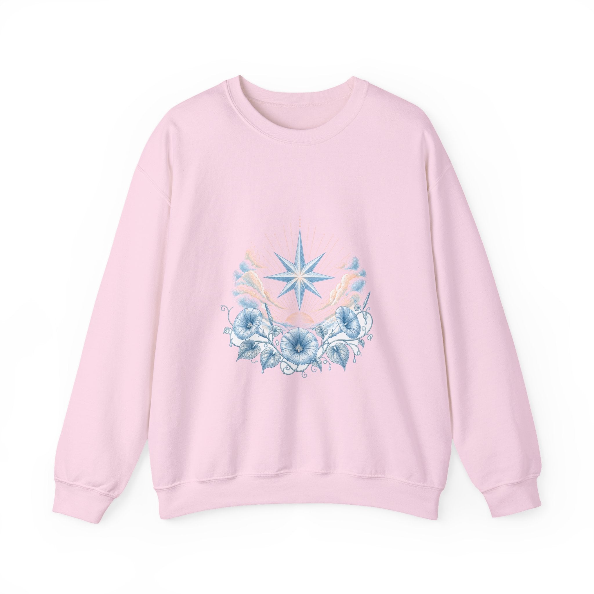 Matching Couple Sweatshirt - Evening & Morning Star Matching Couple Comfort Colors Crew Vintage Art His Hers Honeymoon Gift - Design B