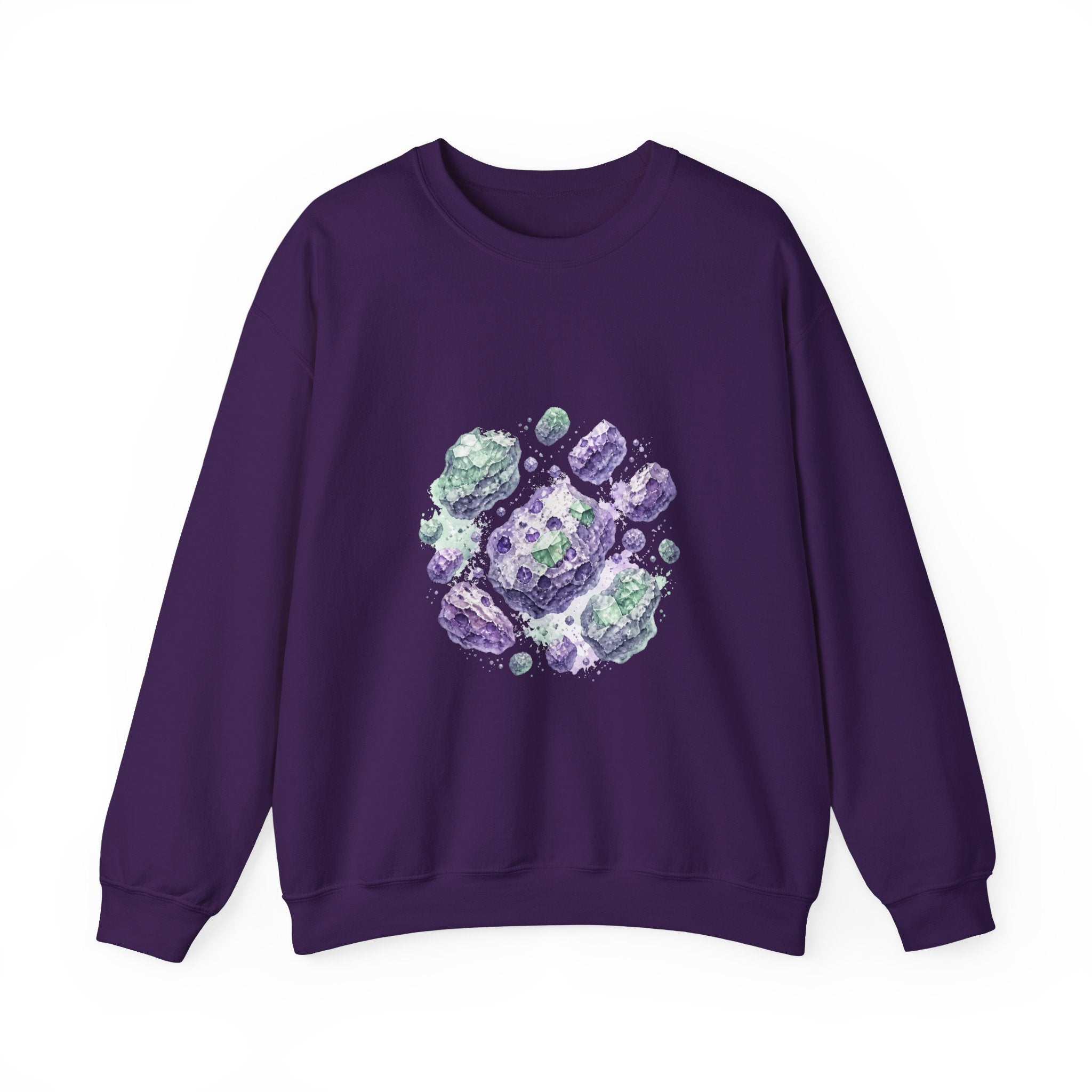 Matching Couple Sweatshirt - Comet & Asteroid Matching Couple Premium Fleece Sweatshirt Watercolor Art His Hers Birthday Gift - Design B