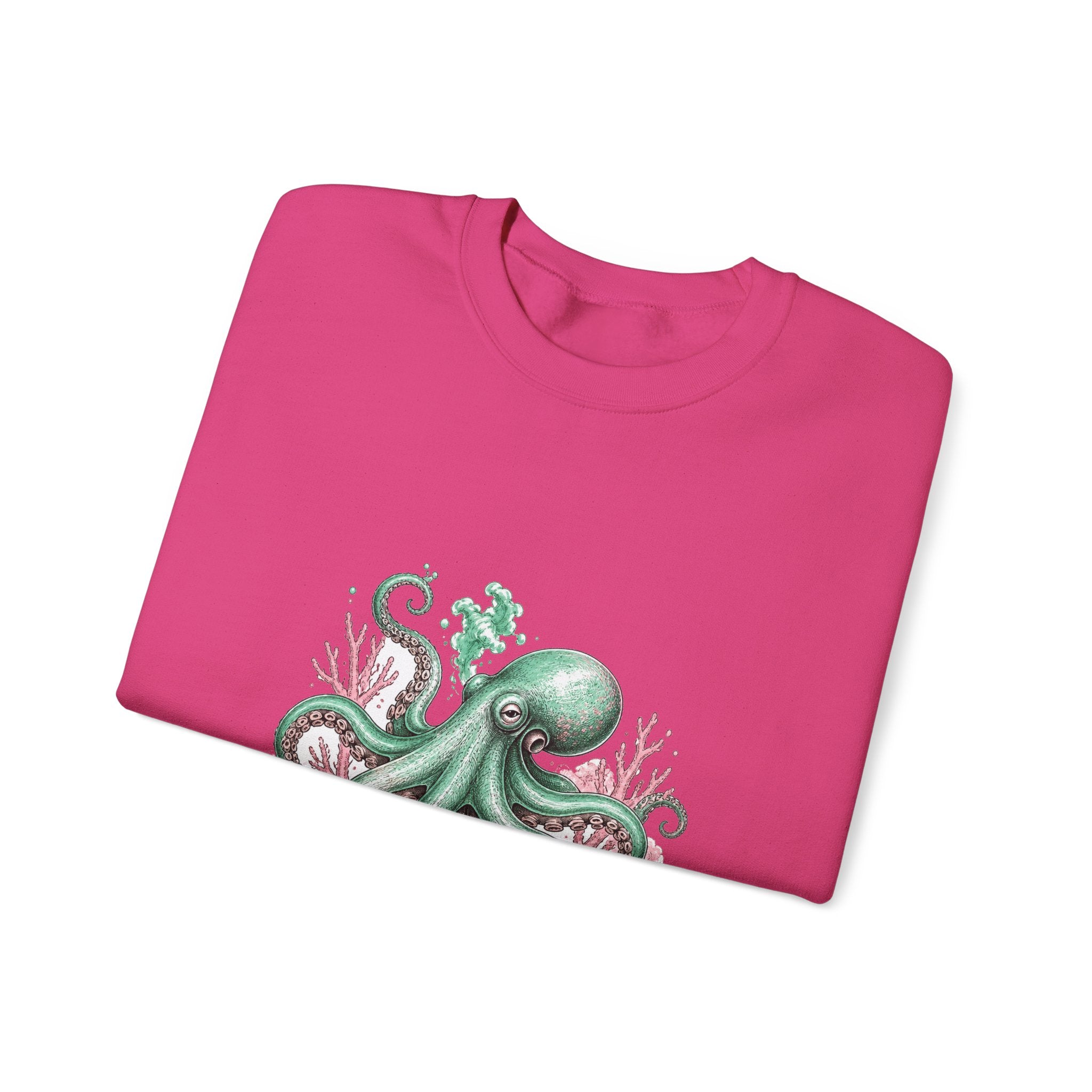 Matching Couple Sweatshirt - Octopus & Jellyfish Matching Couple Premium Fleece Sweatshirt Hand-Drawn Art His Hers Anniversary Gift - Design A