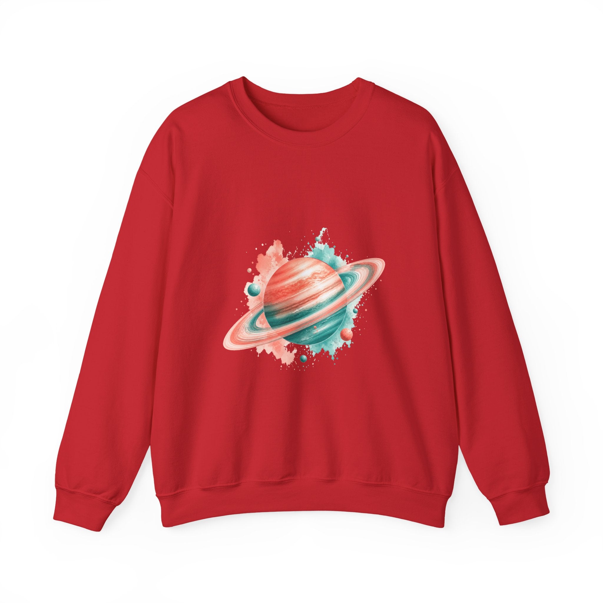 Matching Couple Sweatshirt - Saturn & Jupiter Matching Couple Premium Fleece Sweatshirt Watercolor Art His Hers Birthday Gift - Design A