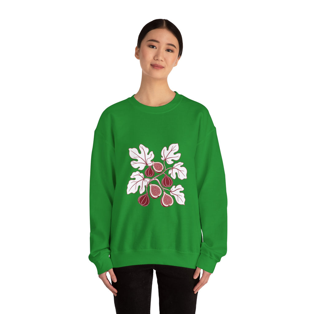 Matching Couple Sweatshirt - Olive Branch & Fig Matching Couple Crewneck Sweatshirt Minimalist Art His Hers Valentine Gift - Design B