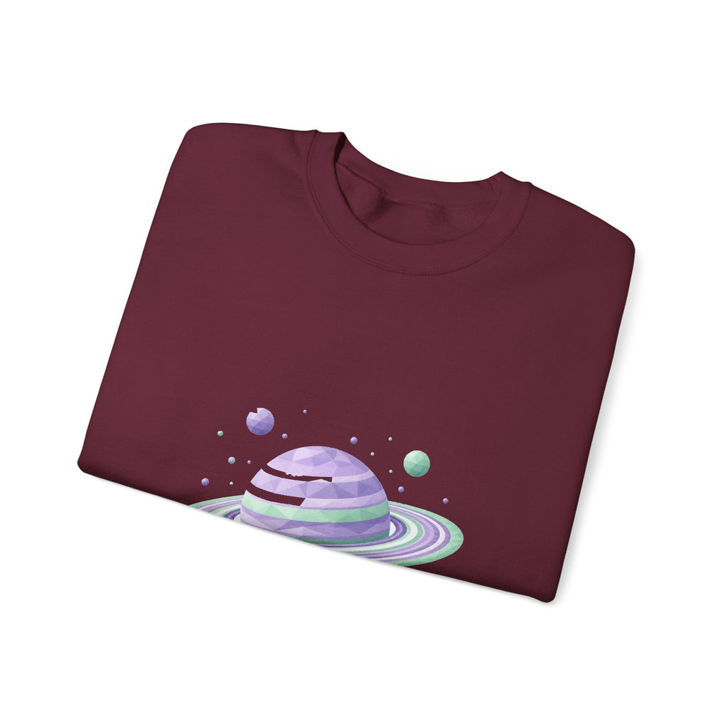 Matching Couple Sweatshirt - Saturn & Jupiter Matching Couple Crewneck Sweatshirt Geometric Art His Hers Couple Gift - Design A