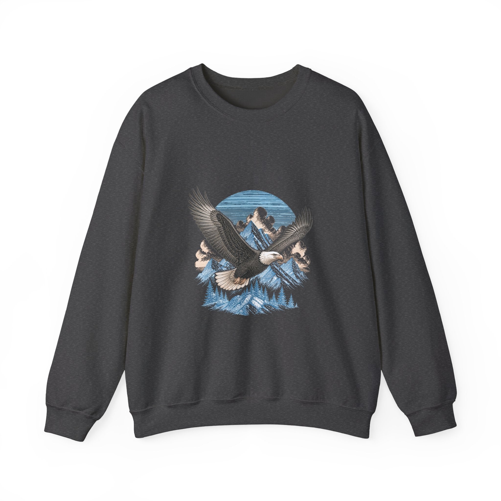 Matching Couple Sweatshirt - Eagle & Whale Matching Couple Comfort Colors Crew Vintage Art His Hers Honeymoon Gift - Design A