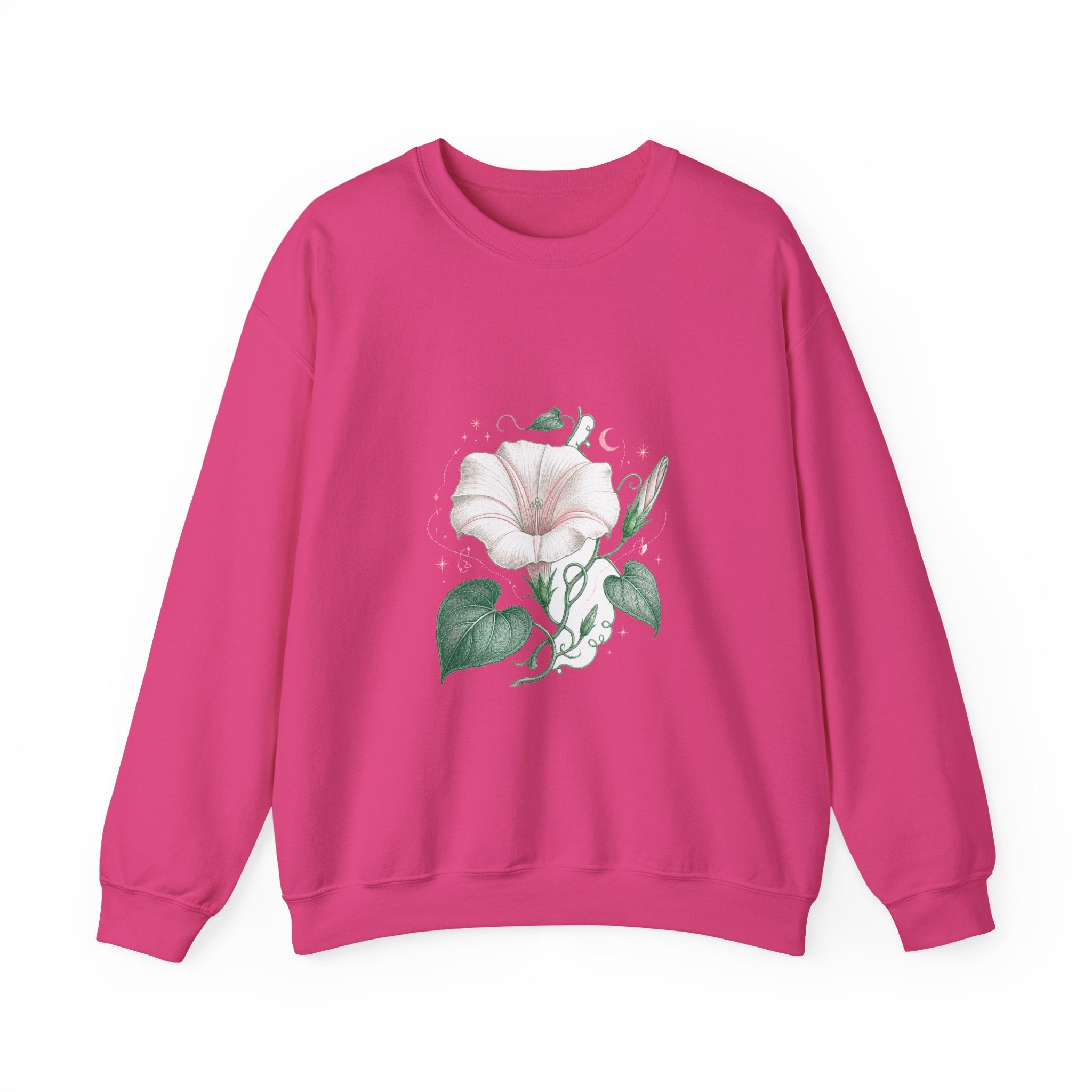 Matching Couple Sweatshirt - Sunflower & Moonflower Matching Couple Crewneck Sweatshirt Vintage Art His Hers Wedding Gift - Design B