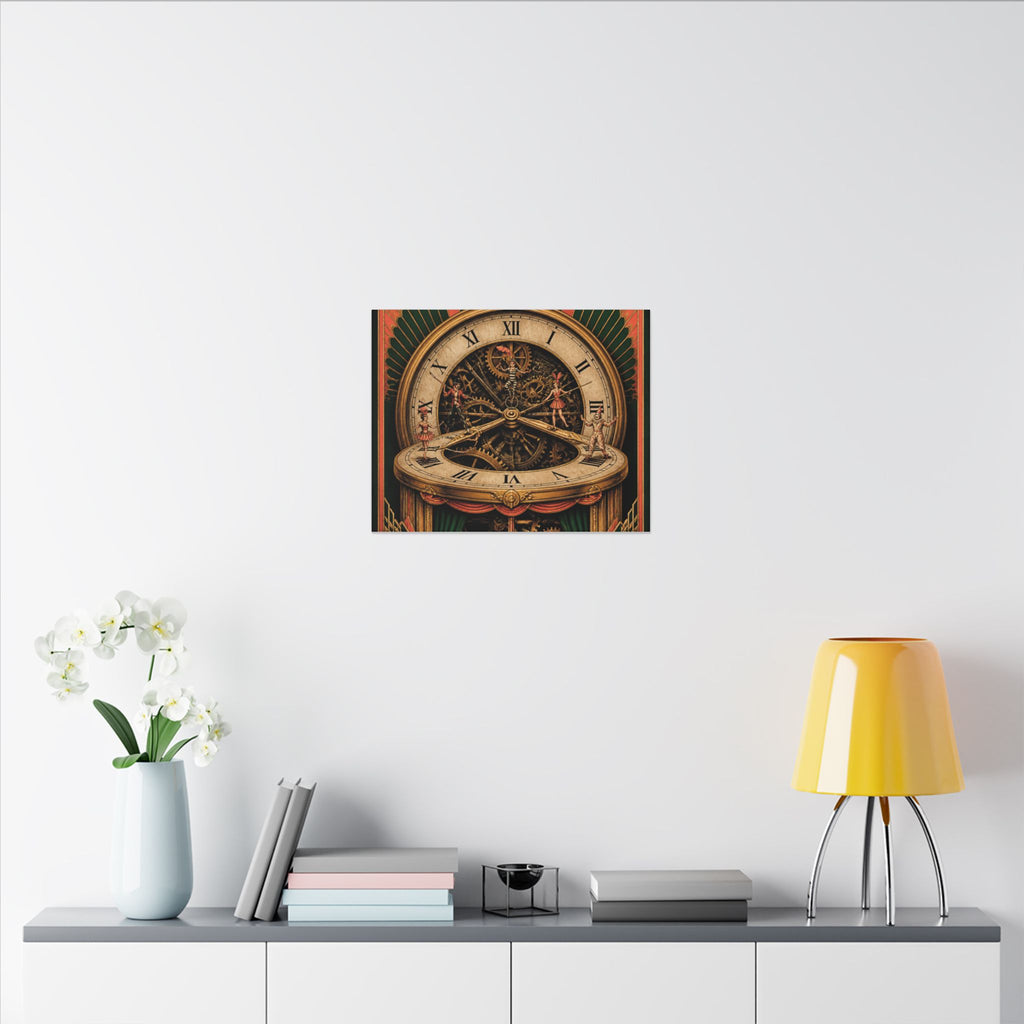 Pocket Watch Performers Wall Art Canvas 24×36 Art Deco Bar Area Decor Maximalist Print