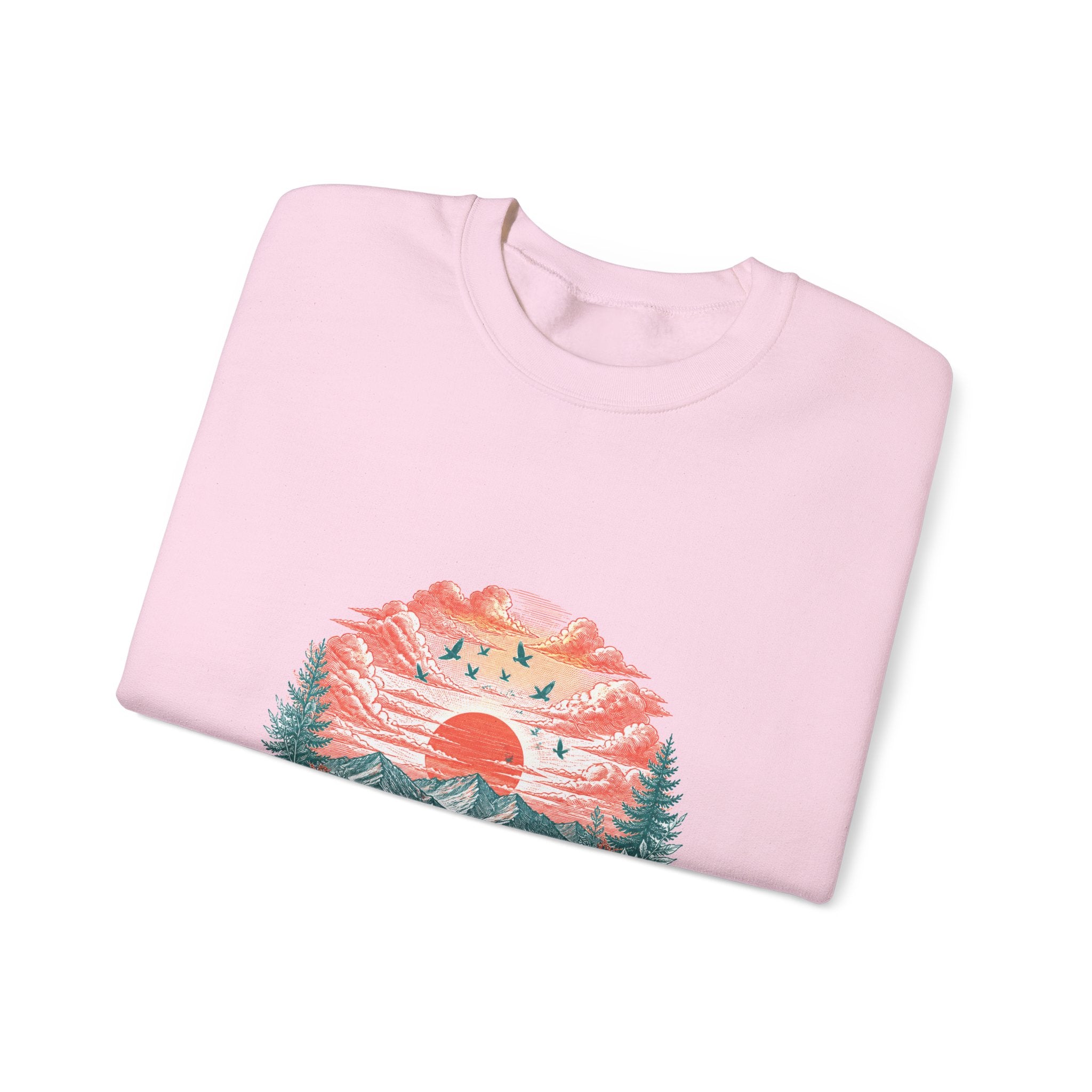 Matching Couple Sweatshirt - Sunrise & Sunset Matching Couple Crewneck Sweatshirt Vintage Art His Hers Wedding Gift - Design B