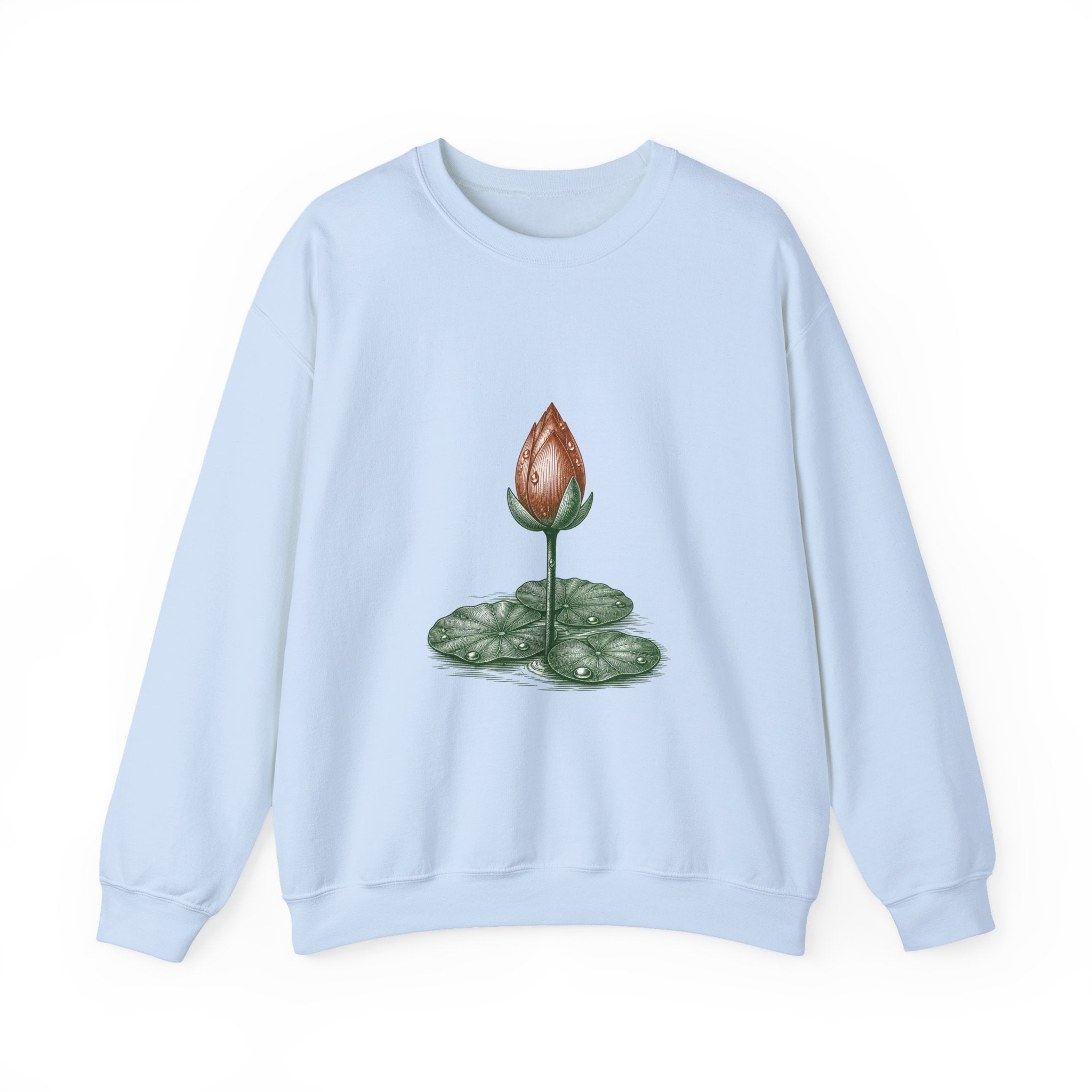 Matching Couple Sweatshirt - Open & Closed Lotus Matching Couple Comfort Colors Crew Vintage Art His Hers Honeymoon Gift - Design B