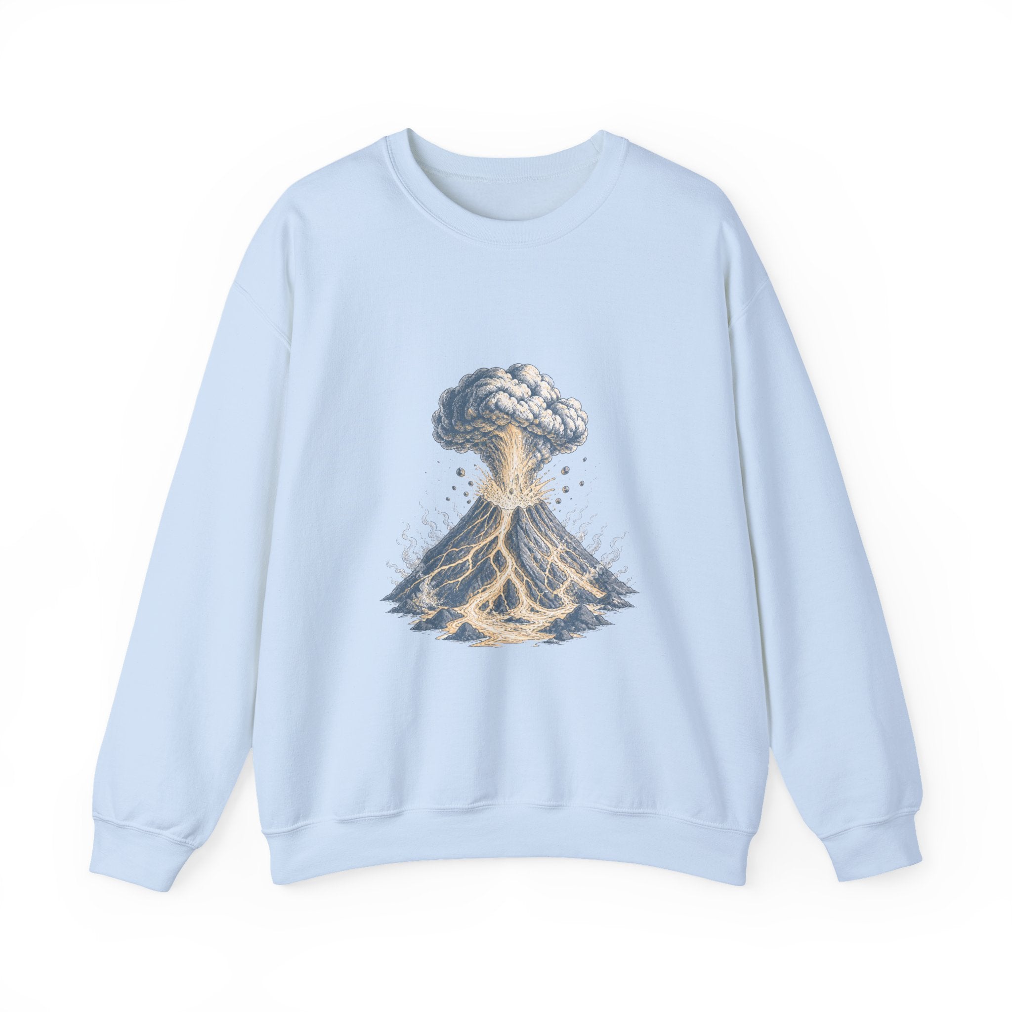 Matching Couple Sweatshirt - Volcano & Glacier Matching Couple Comfort Colors Crew Hand-Drawn Art His Hers Anniversary Gift - Design A