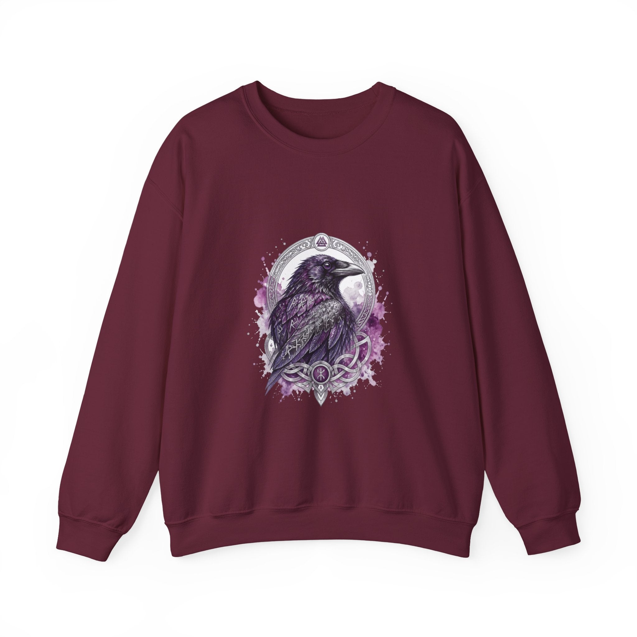 Matching Couple Sweatshirt - Huginn & Muninn Matching Couple Premium Fleece Sweatshirt Watercolor Art His Hers Birthday Gift - Design A
