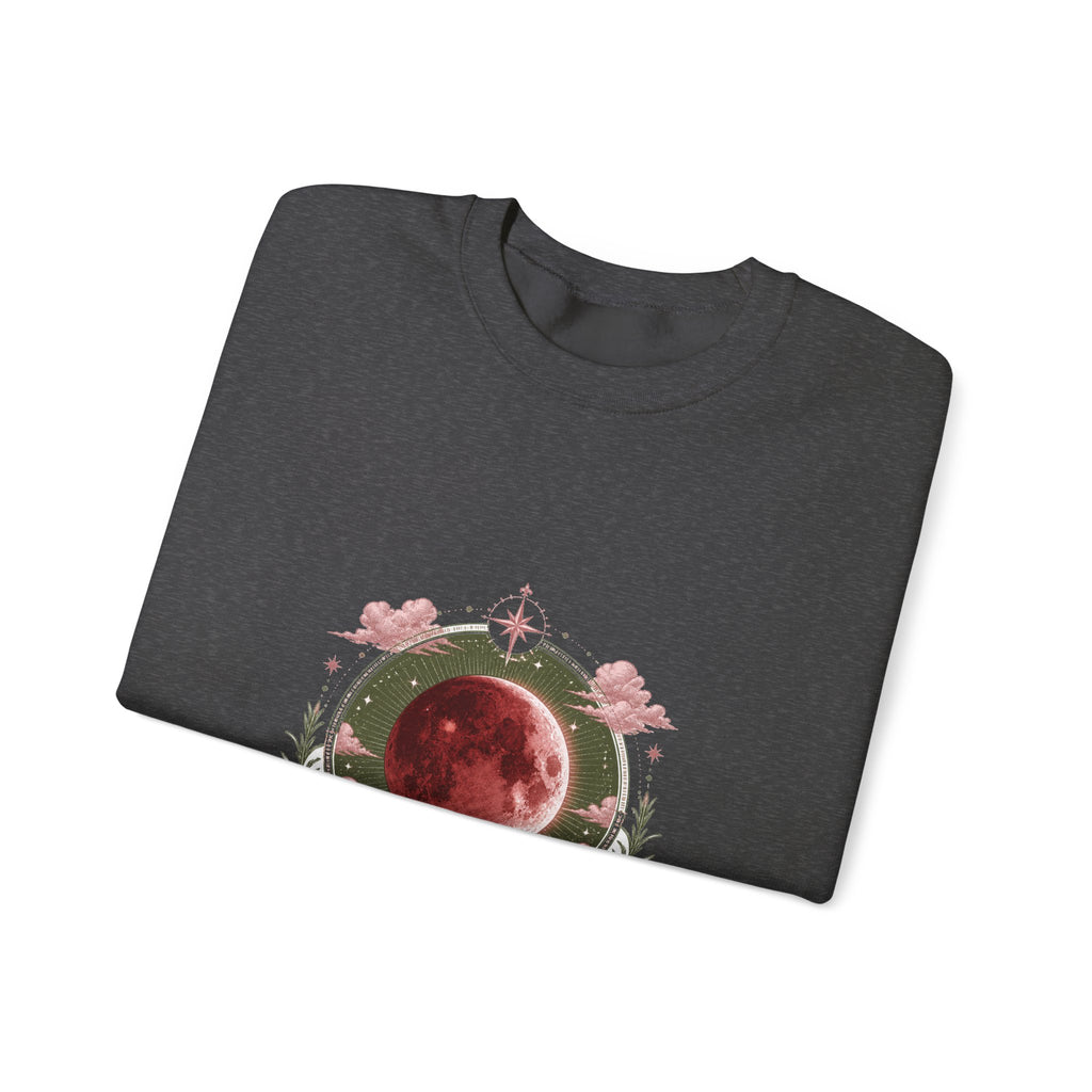 Matching Couple Sweatshirt - Solar & Lunar Eclipse Matching Couple Crewneck Sweatshirt Vintage Art His Hers Wedding Gift - Design B