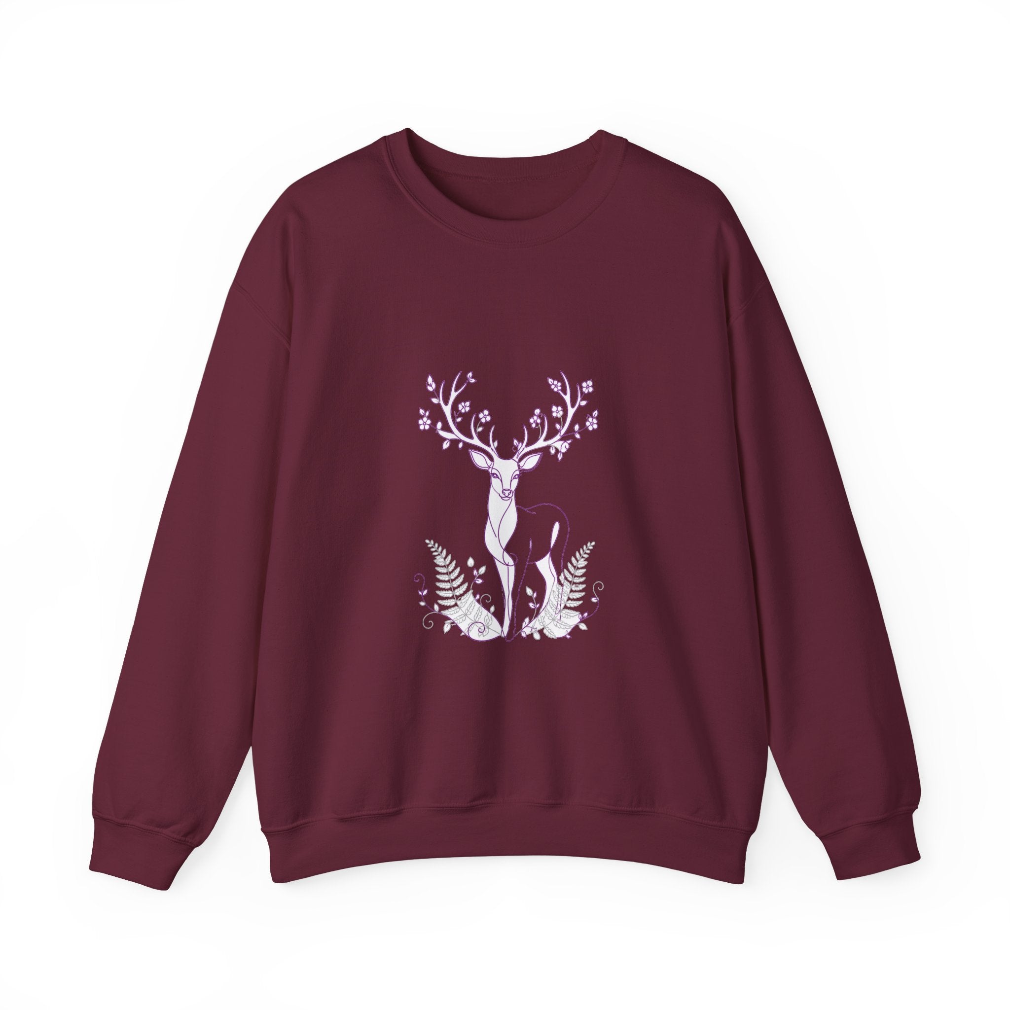 Matching Couple Sweatshirt - Bear & Deer Matching Couple Comfort Colors Crew Minimalist Art His Hers Christmas Gift - Design B