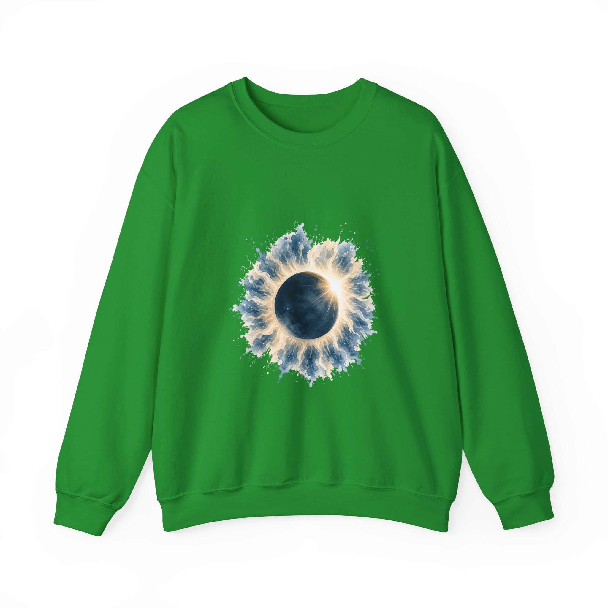 Matching Couple Sweatshirt - Solar & Lunar Eclipse Matching Couple Comfort Colors Crew Watercolor Art His Hers Birthday Gift - Design A