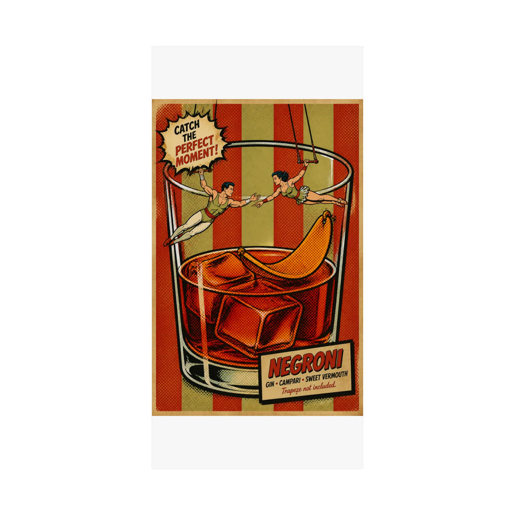 Negroni Trapeze Act Wall Art Poster 24×36 Pop Art Restaurant Decor Maximalist Print