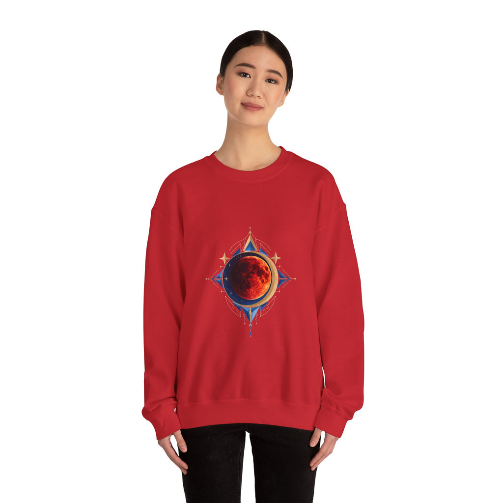 Matching Couple Sweatshirt - Solar & Lunar Eclipse Matching Couple Crewneck Sweatshirt Geometric Art His Hers Couple Gift - Design B