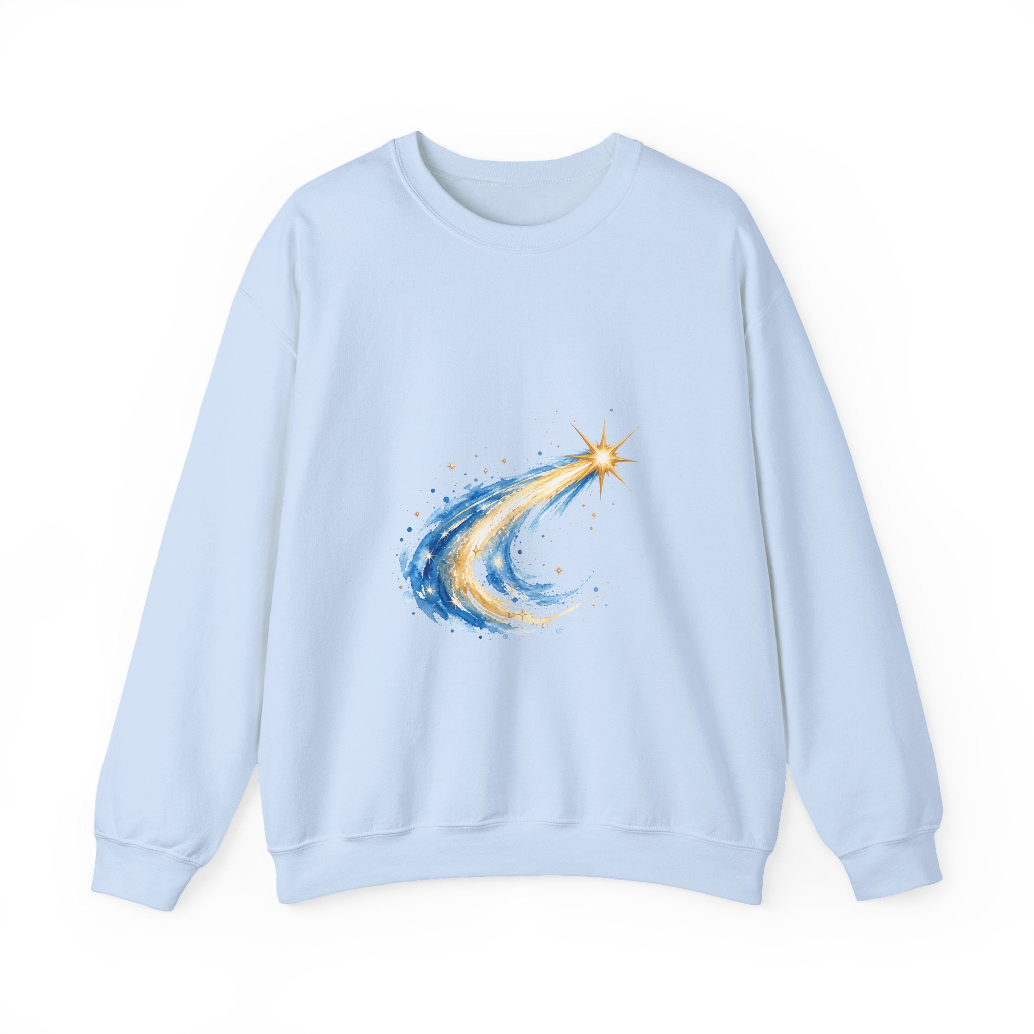 Matching Couple Sweatshirt - Shooting Star & North Star Matching Couple Premium Fleece Sweatshirt Watercolor Art His Hers Birthday Gift - Design A