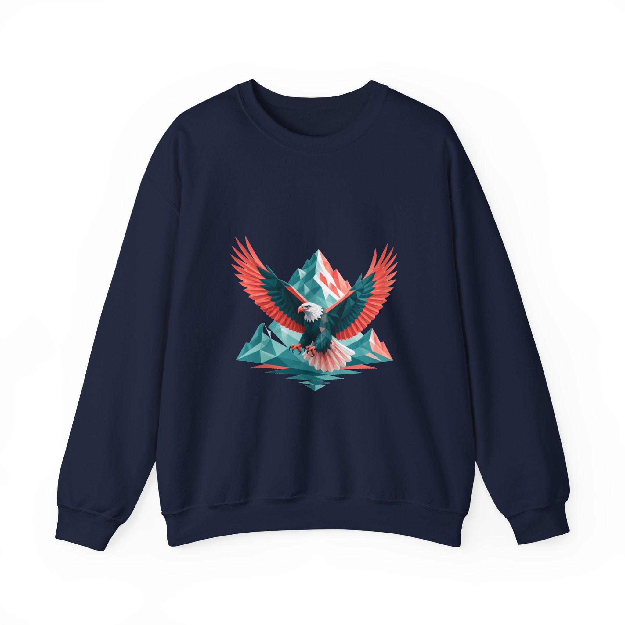Matching Couple Sweatshirt - Eagle & Whale Matching Couple Comfort Colors Crew Geometric Art His Hers Love Gift - Design A