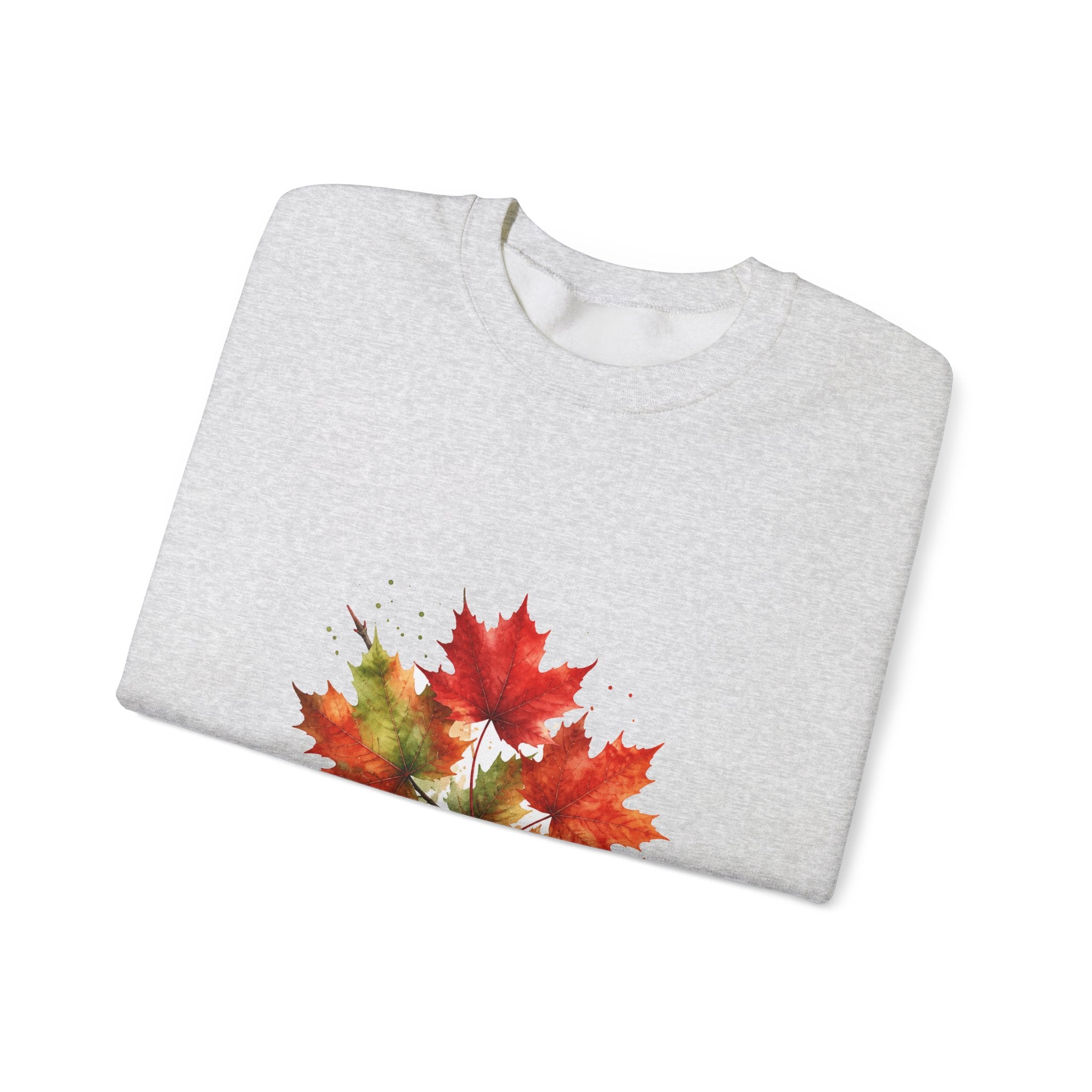 Matching Couple Sweatshirt - Cherry Blossom & Maple Leaf Matching Couple Comfort Colors Crew Watercolor Art His Hers Birthday Gift - Design B
