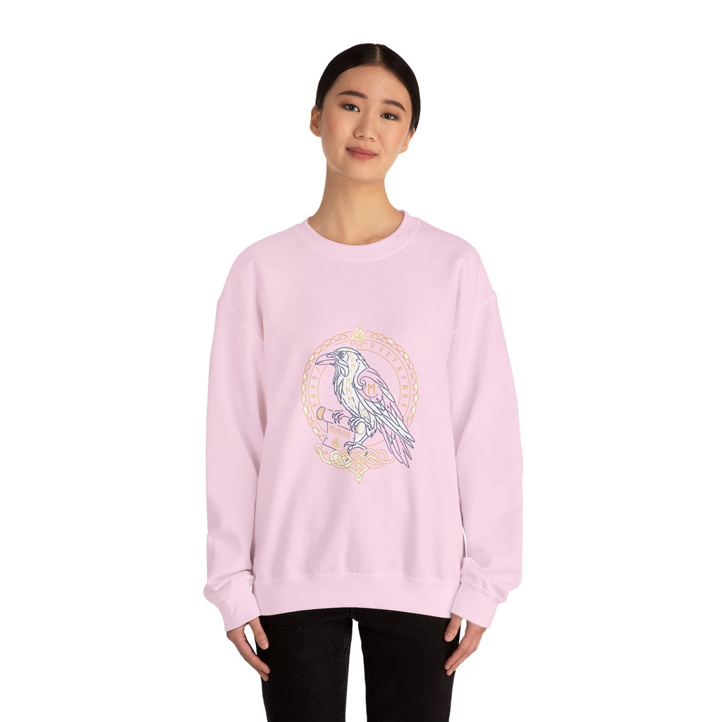 Matching Couple Sweatshirt - Huginn & Muninn Matching Couple Premium Fleece Sweatshirt Minimalist Art His Hers Christmas Gift - Design B