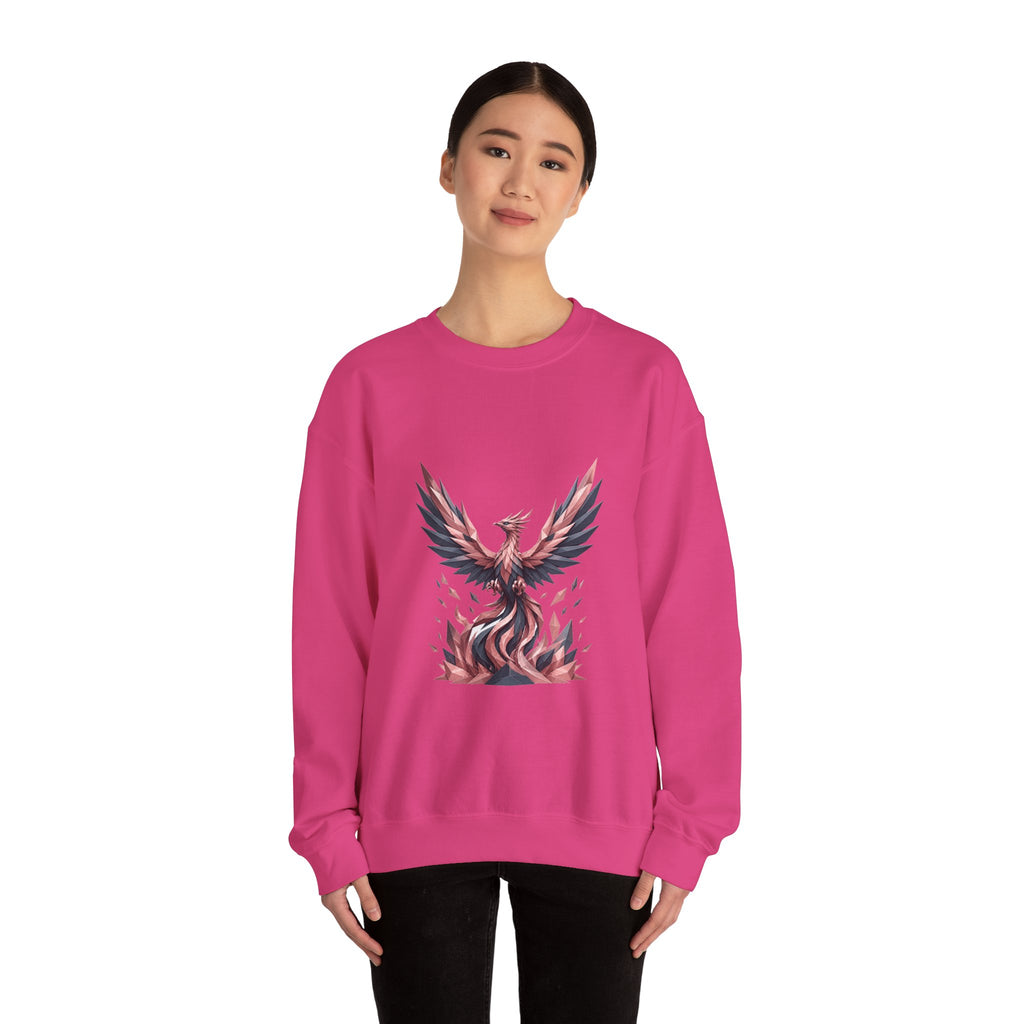 Matching Couple Sweatshirt - Dragon & Phoenix Matching Couple Crewneck Sweatshirt Geometric Art His Hers Couple Gift - Design B