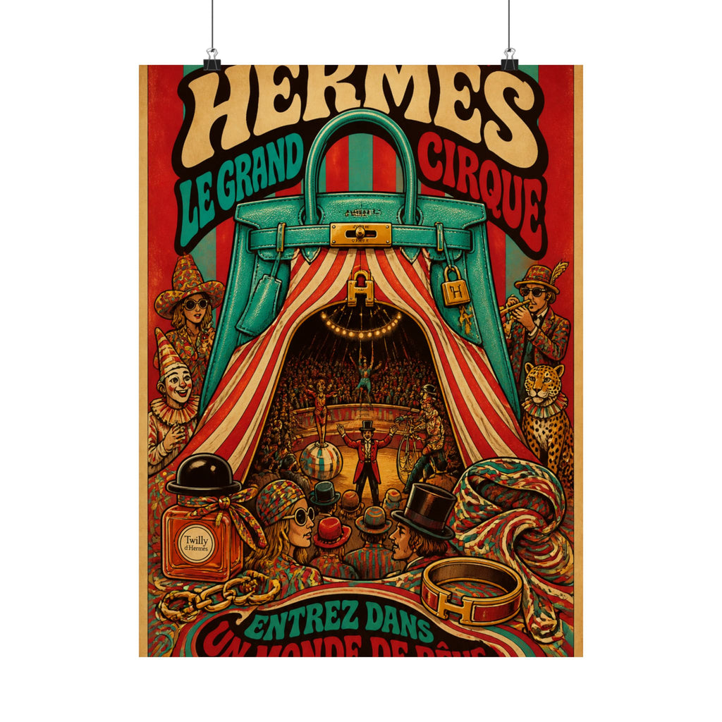 Handbag Big Top Wall Art Poster 18×24 Psychedelic Cafe Decor Maximalist Print